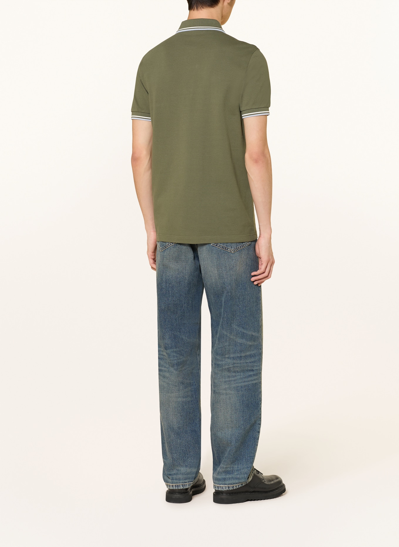 FRED PERRY Piqué polokošile: OLIVOVÁ / BÍLÁ