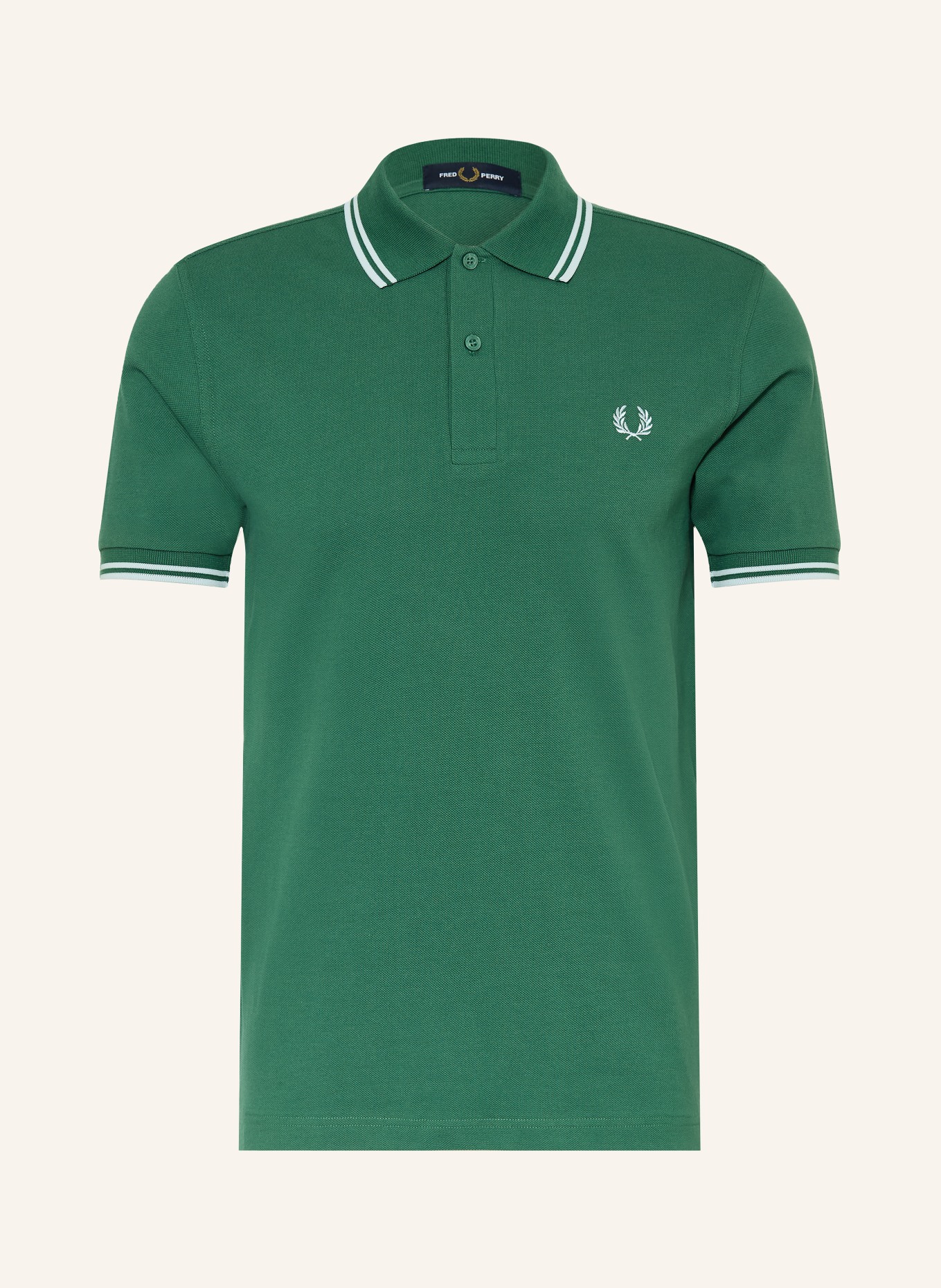 FRED PERRY Polo piqué: VERT / BLEU CLAIR