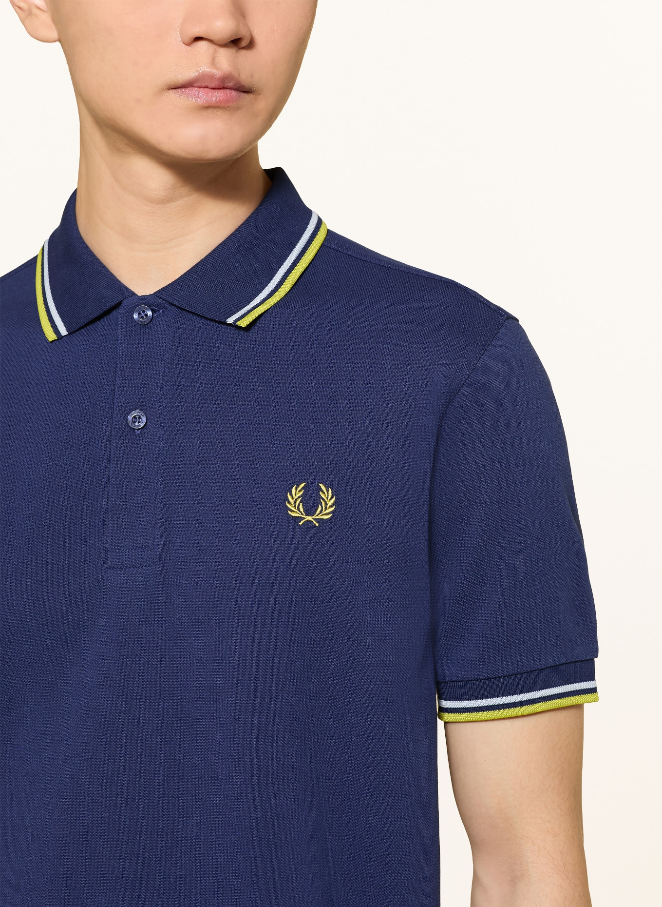 FRED PERRY Polo piqué: BLEU FONCÉ / BLEU GRIS / VERT