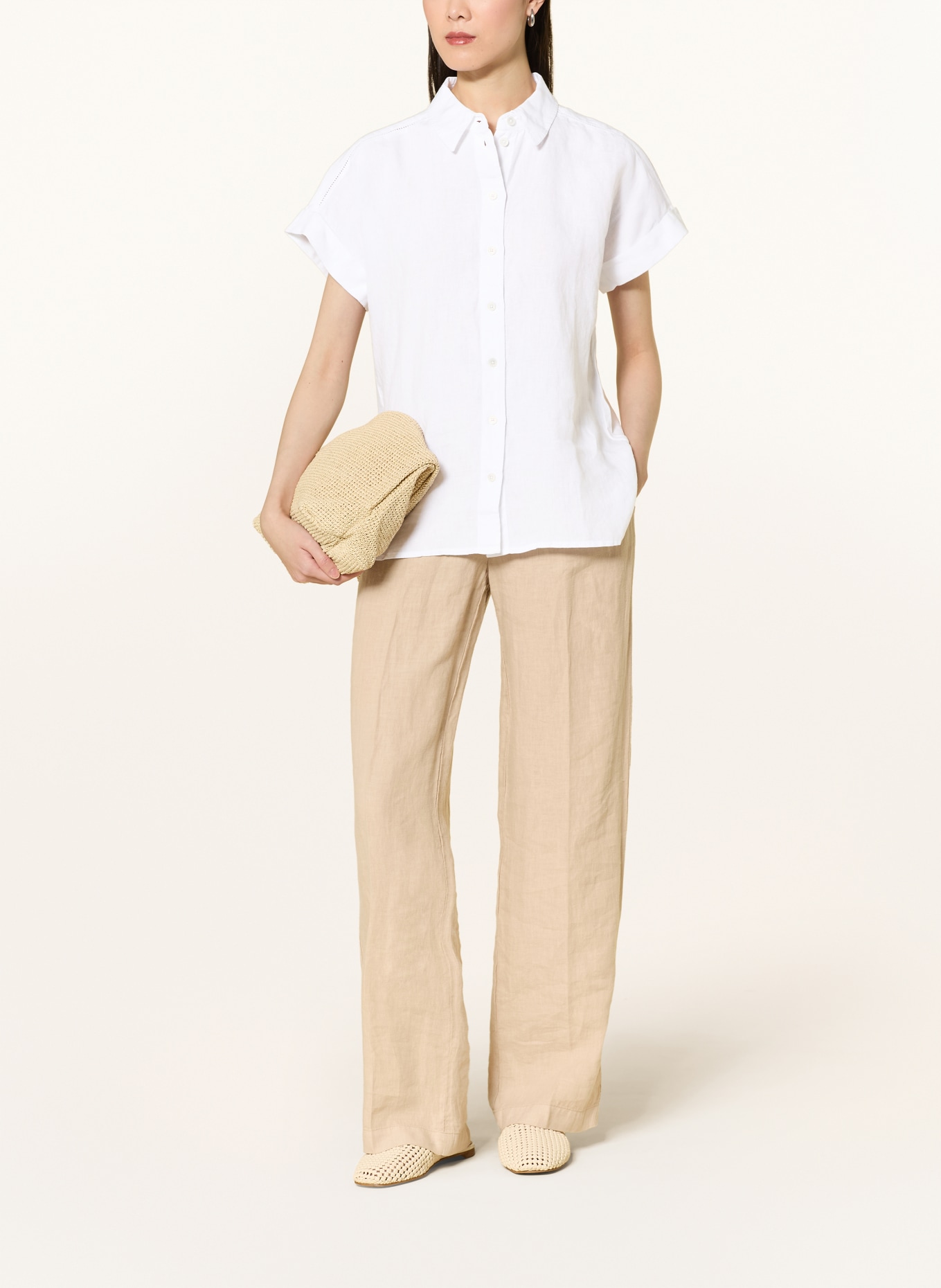 MAERZ MUENCHEN Hemdbluse aus Leinen: WEISS