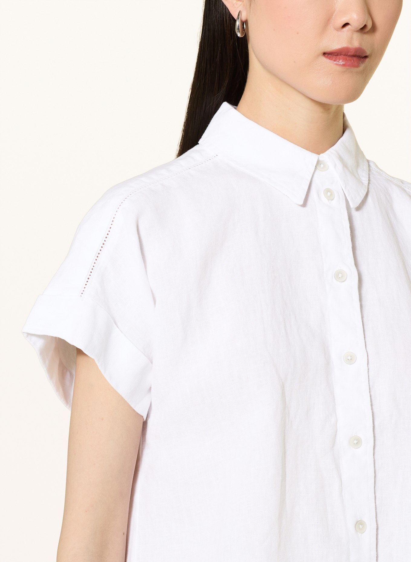 MAERZ MUENCHEN Hemdbluse aus Leinen: WEISS