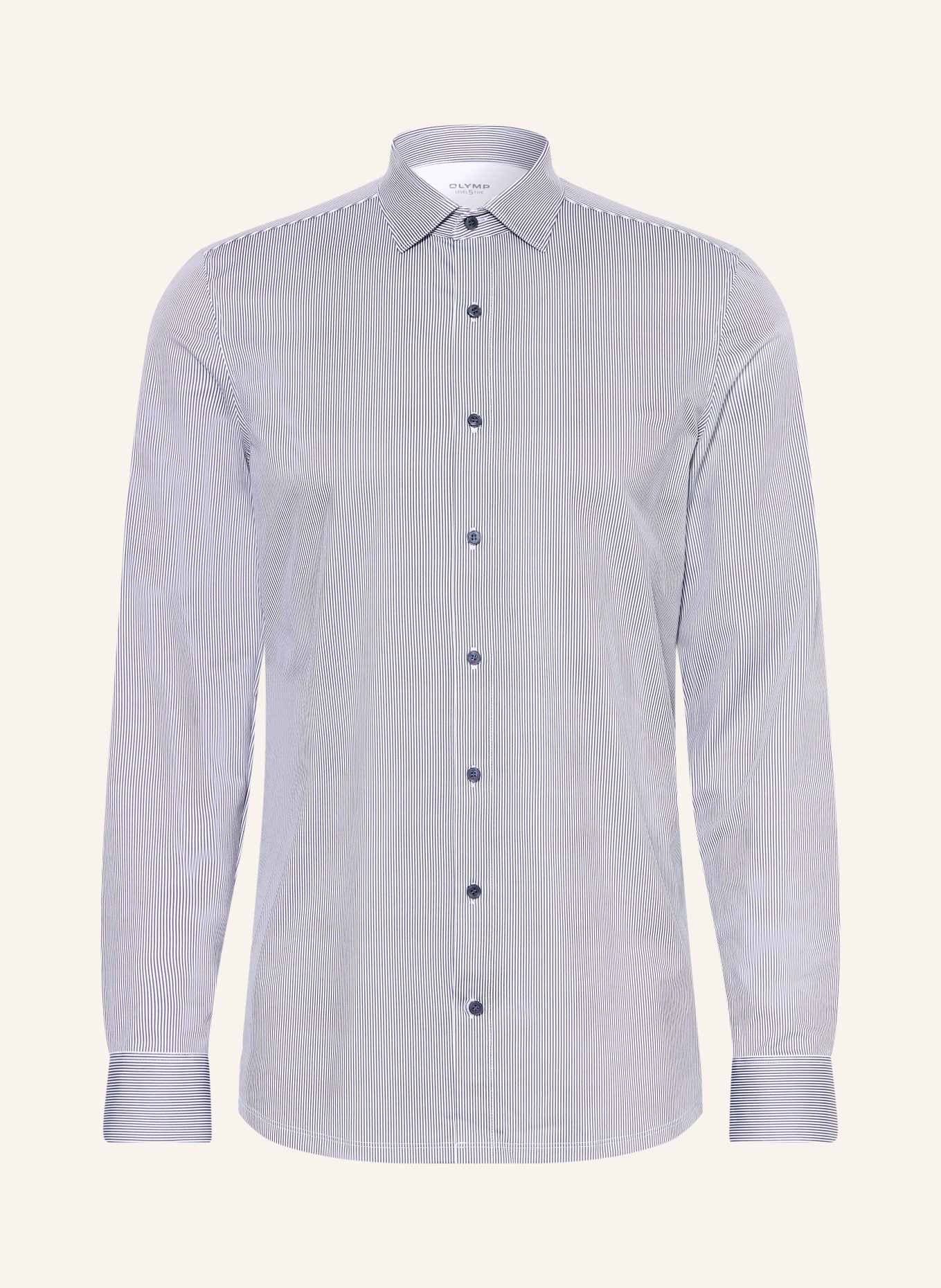 OLYMP Hemd Level Five body fit: WEISS / DUNKELBLAU