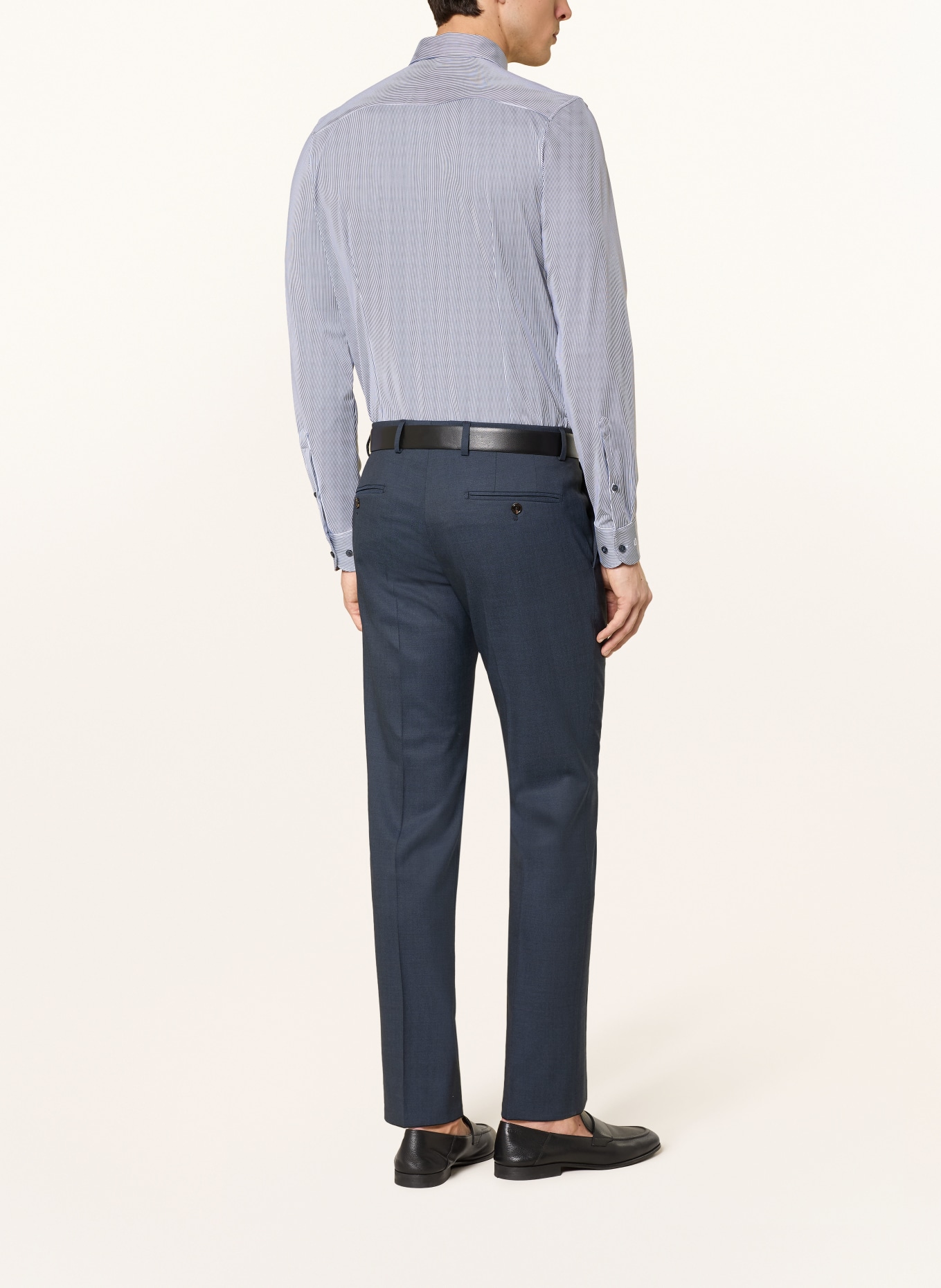 OLYMP Hemd Level Five body fit: WEISS / DUNKELBLAU