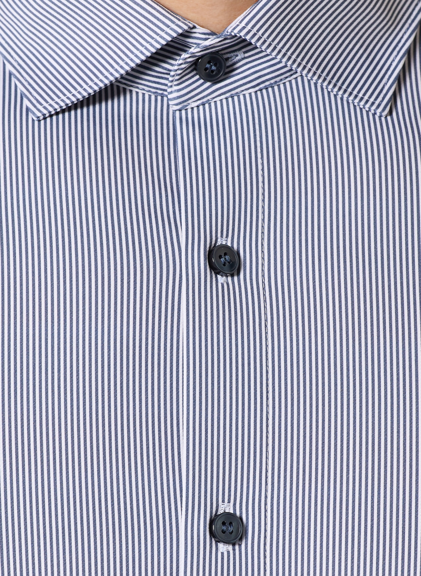 OLYMP Hemd Level Five body fit: WEISS / DUNKELBLAU