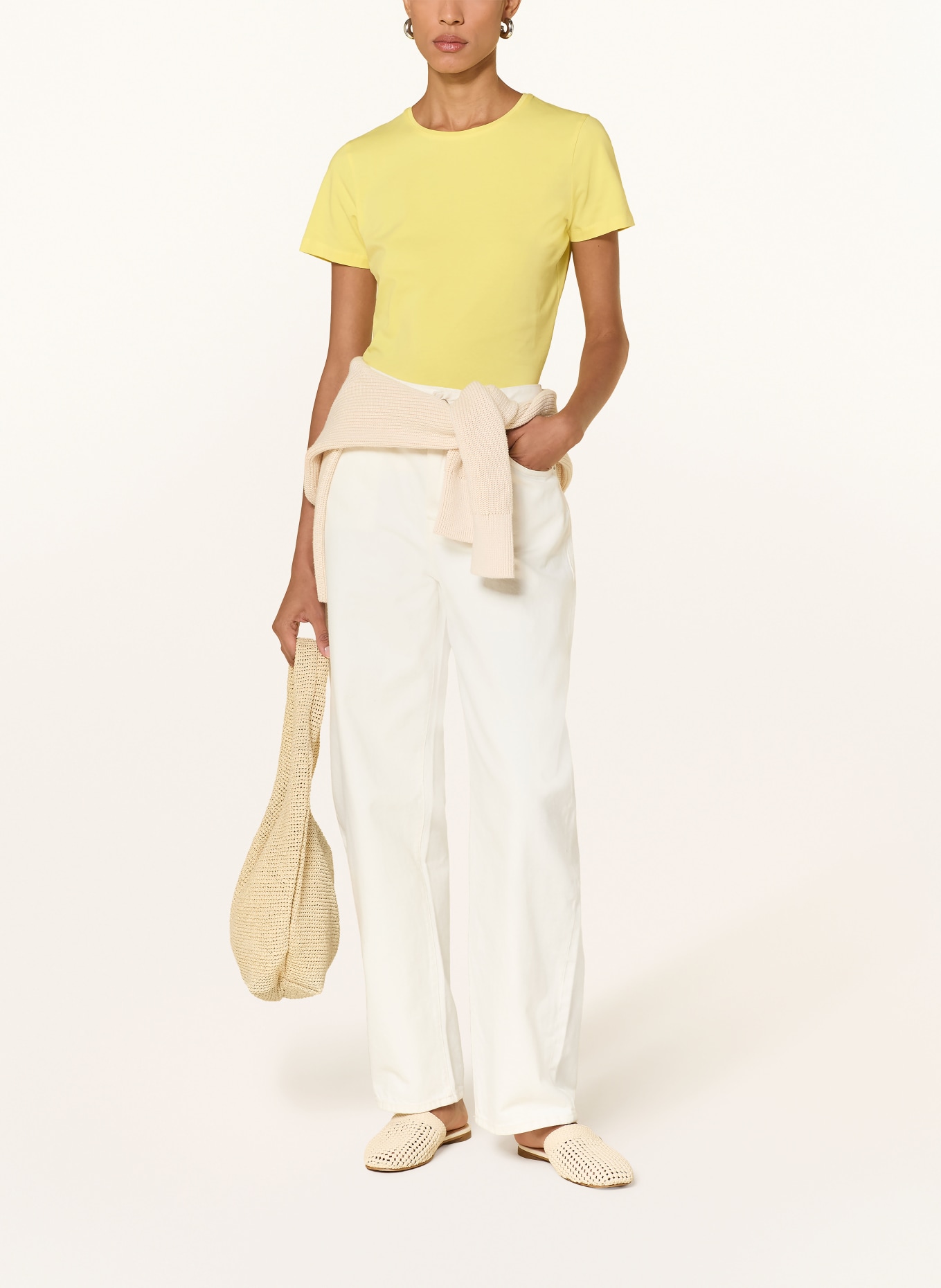 BOVIVA T-shirt met sierstenen: GEEL