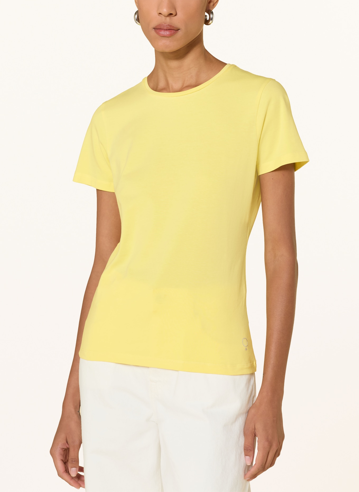 BOVIVA T-shirt met sierstenen: GEEL