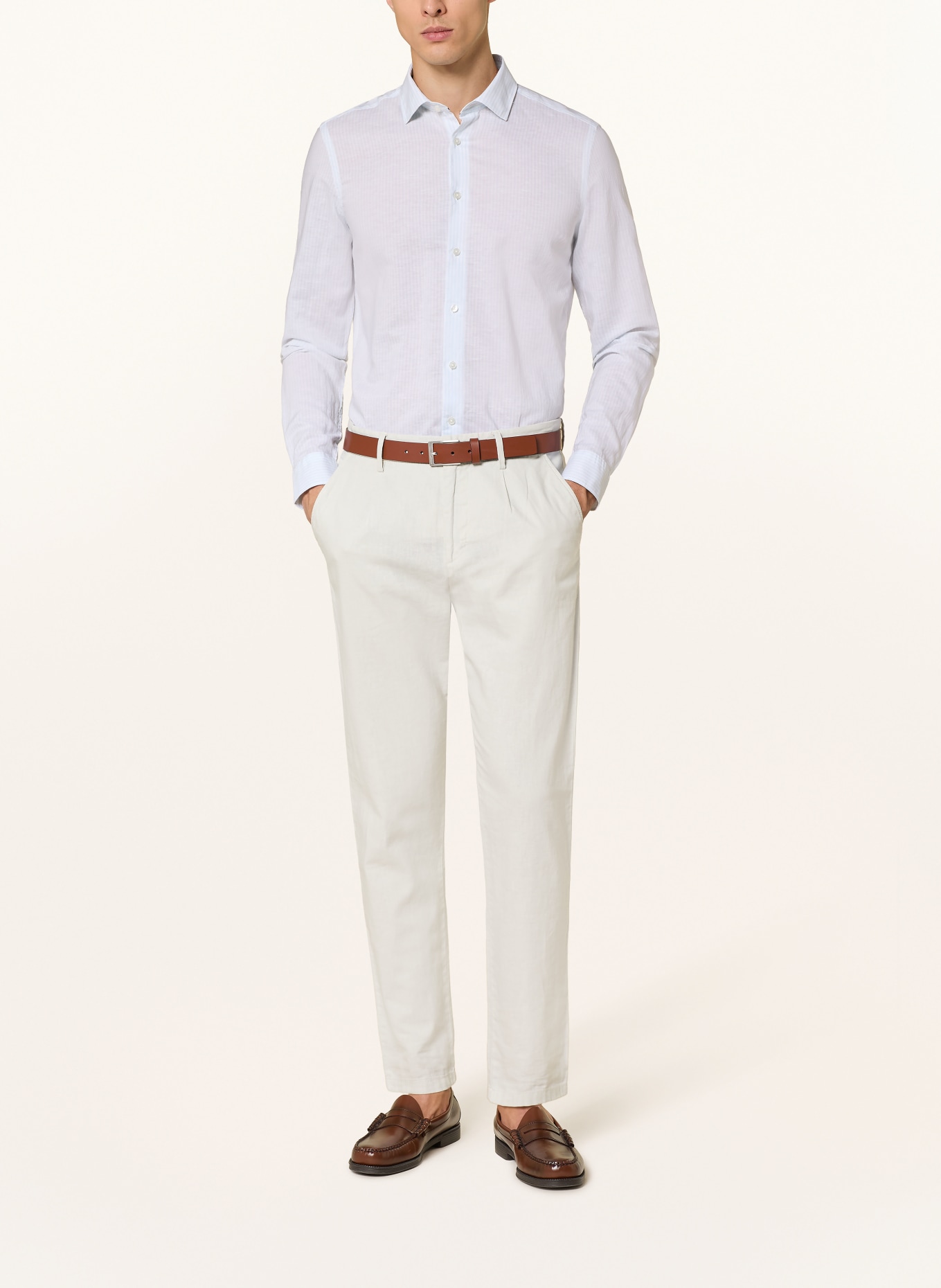 OLYMP Hemd Level Five body fit: WEISS / HELLBLAU