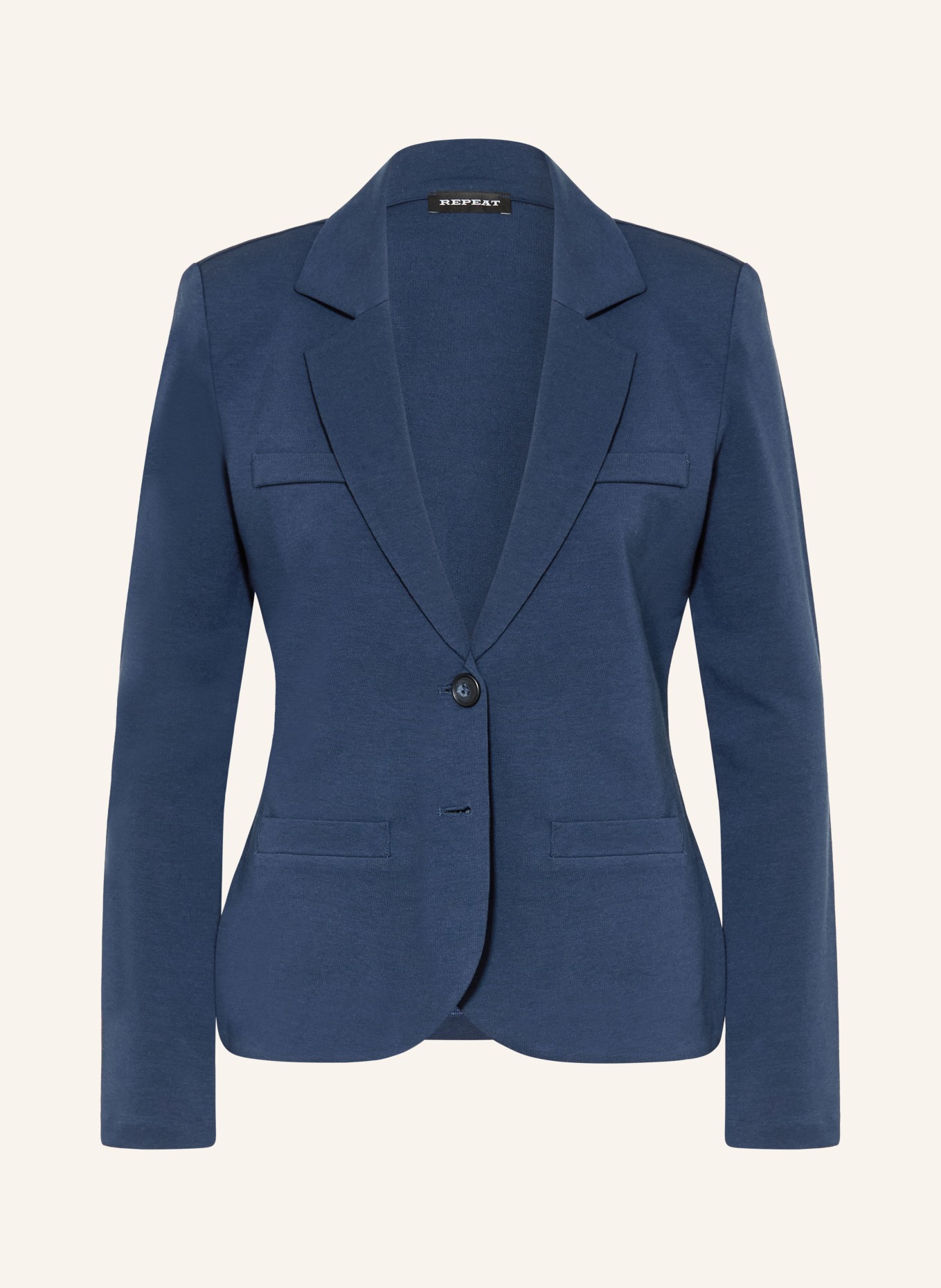 REPEAT Jersey blazer: DONKERBLAUW
