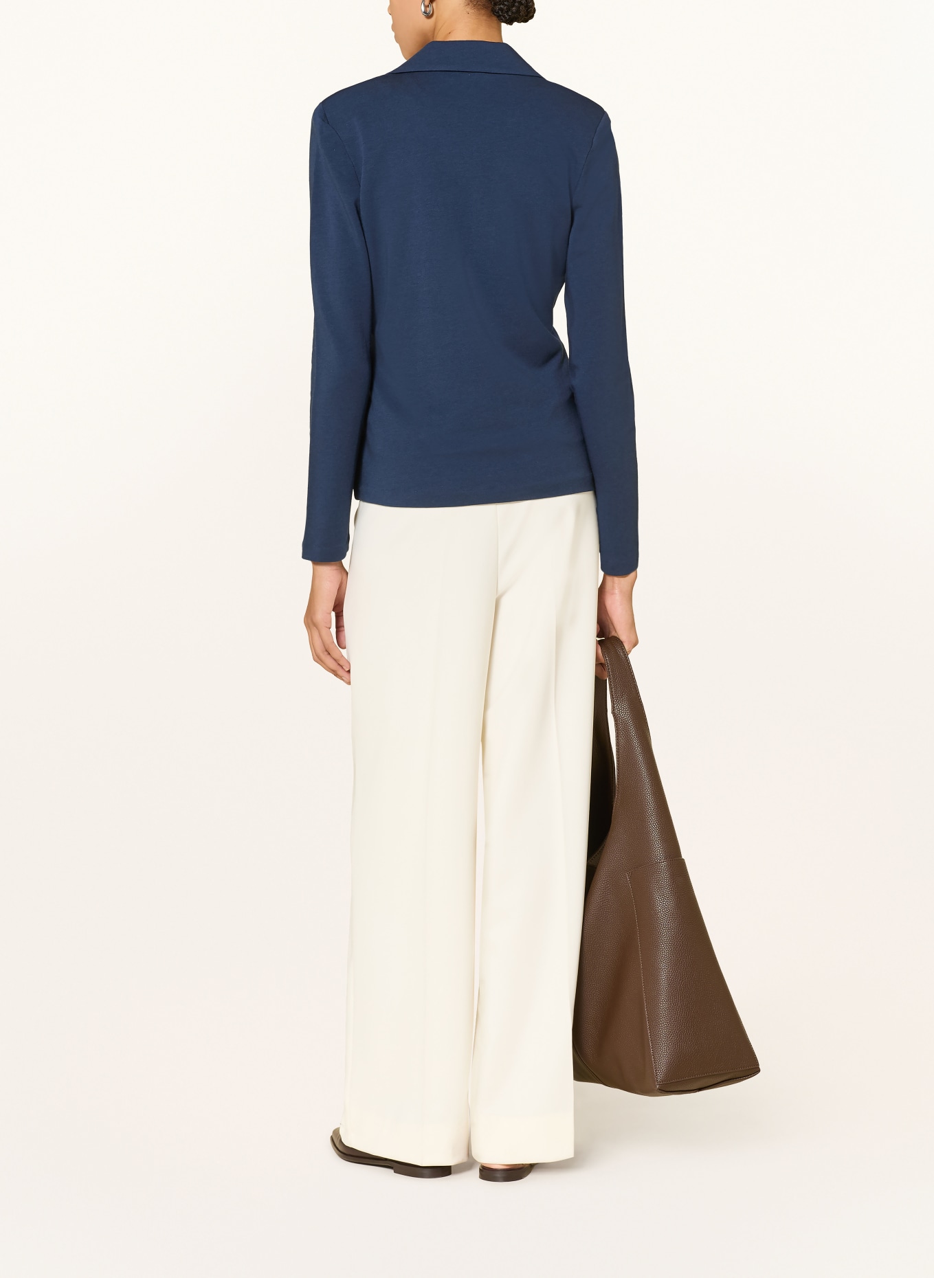 REPEAT Jersey blazer: DONKERBLAUW