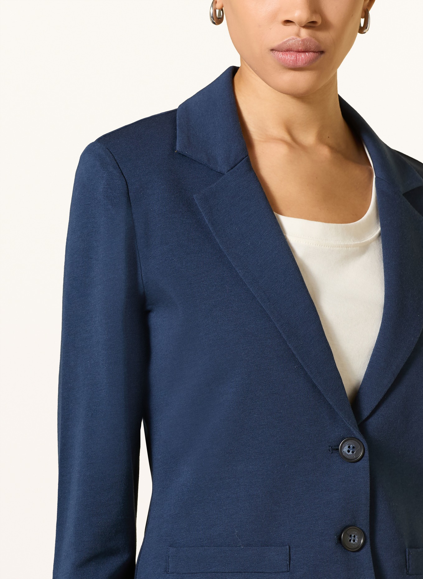 REPEAT Jersey blazer: DONKERBLAUW