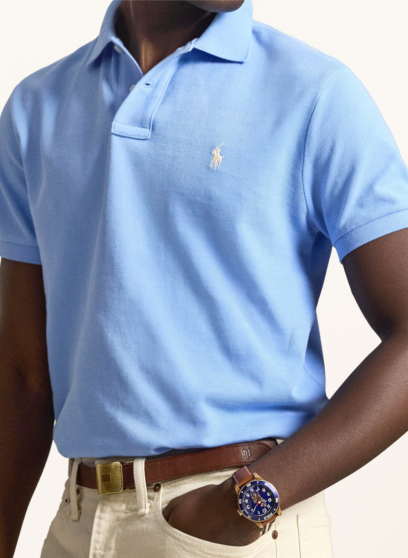 POLO RALPH LAUREN Piqué-Poloshirt Custom Slim Fit: HELLBLAU