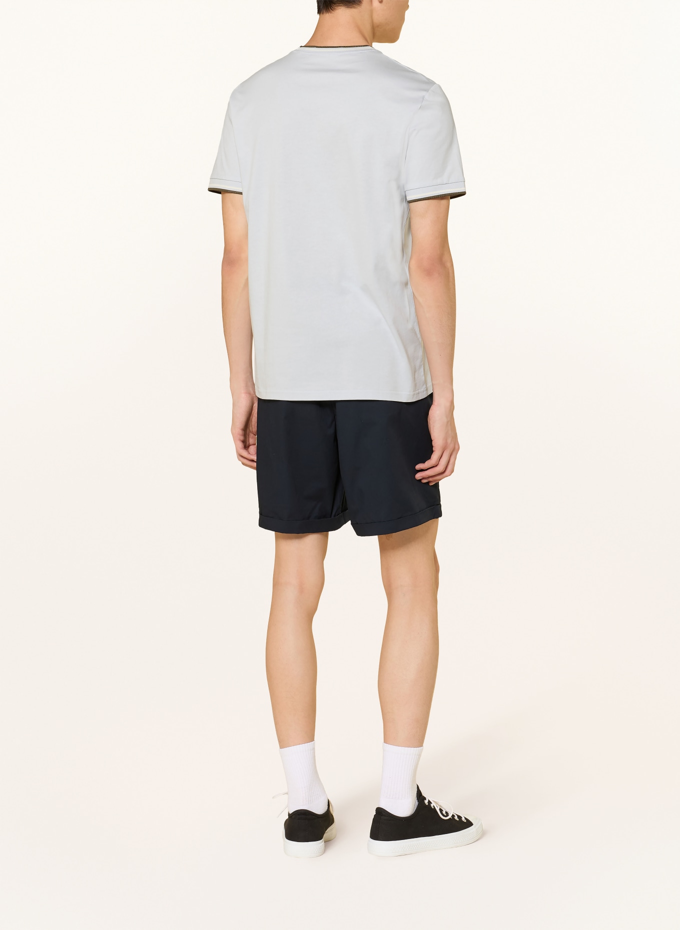 FRED PERRY koszulka: SZARONIEBIESKI / ECRU / CIEMNOZIELONY