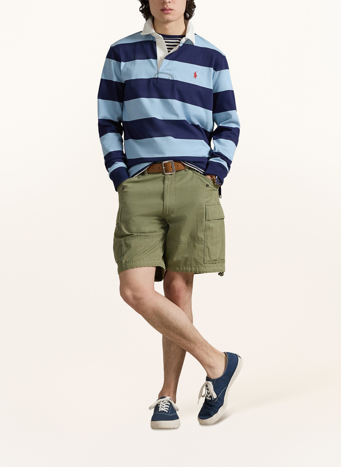 POLO RALPH LAUREN rugbyshirt: DONKERBLAUW / LICHTBLAUW