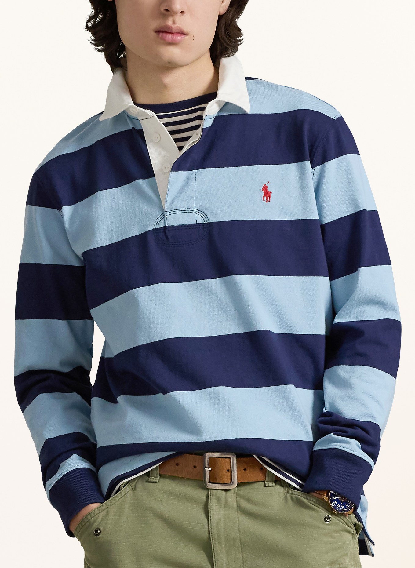 POLO RALPH LAUREN rugbyshirt: DONKERBLAUW / LICHTBLAUW