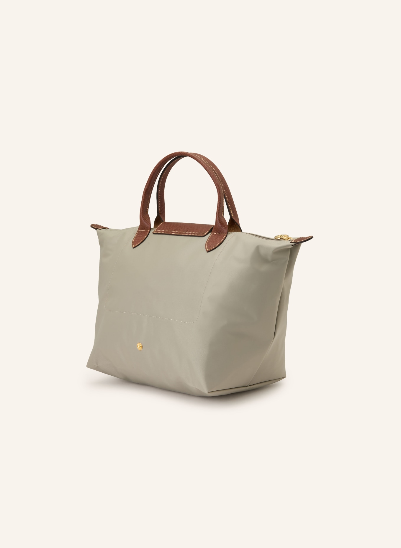 LONGCHAMP Handtasche LE PLIAGE M: HELLGRAU / BRAUN