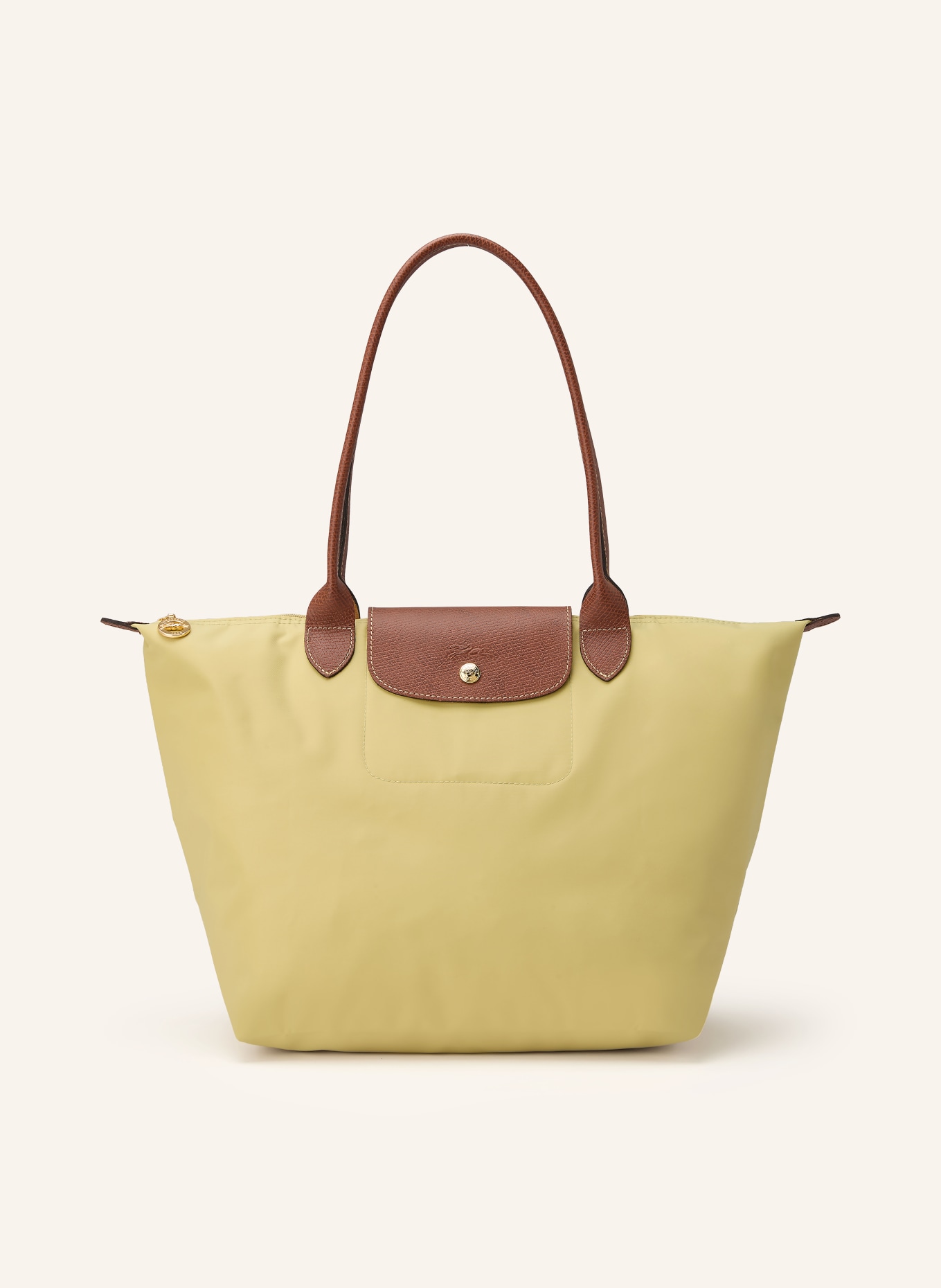 LONGCHAMP Shopper LE PLIAGE L: HELLGRÜN / BRAUN