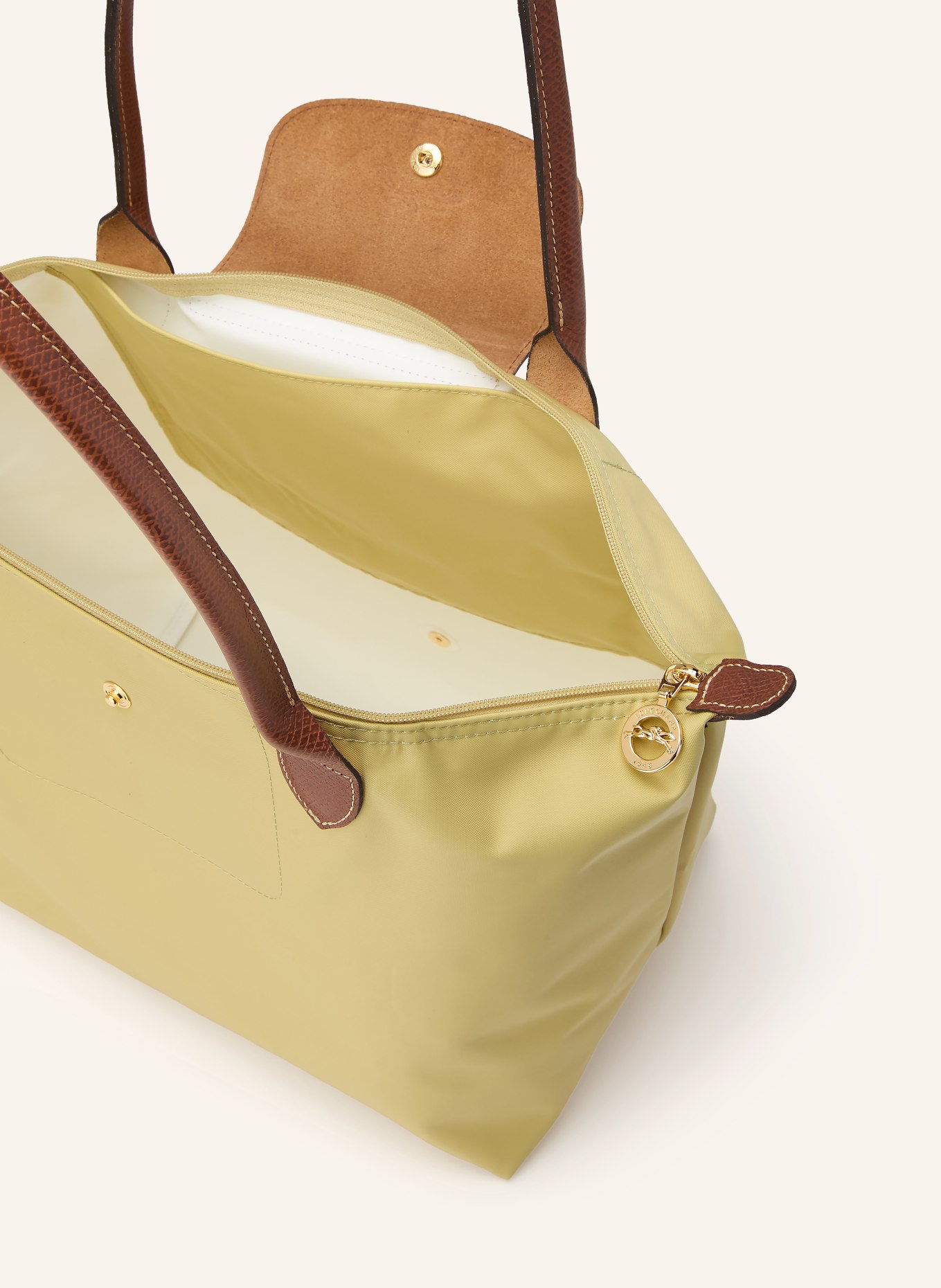 LONGCHAMP Shopper LE PLIAGE L: HELLGRÜN / BRAUN