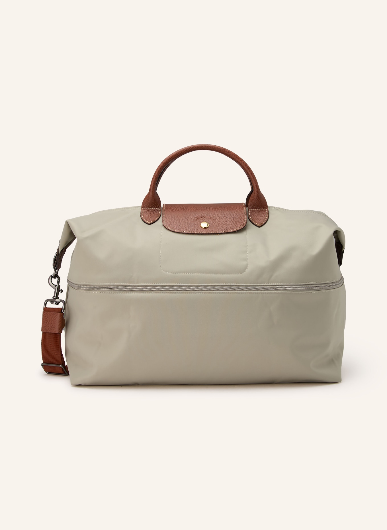 LONGCHAMP Weekender LE PLIAGE: GRAU / PLATIN / BRAUN