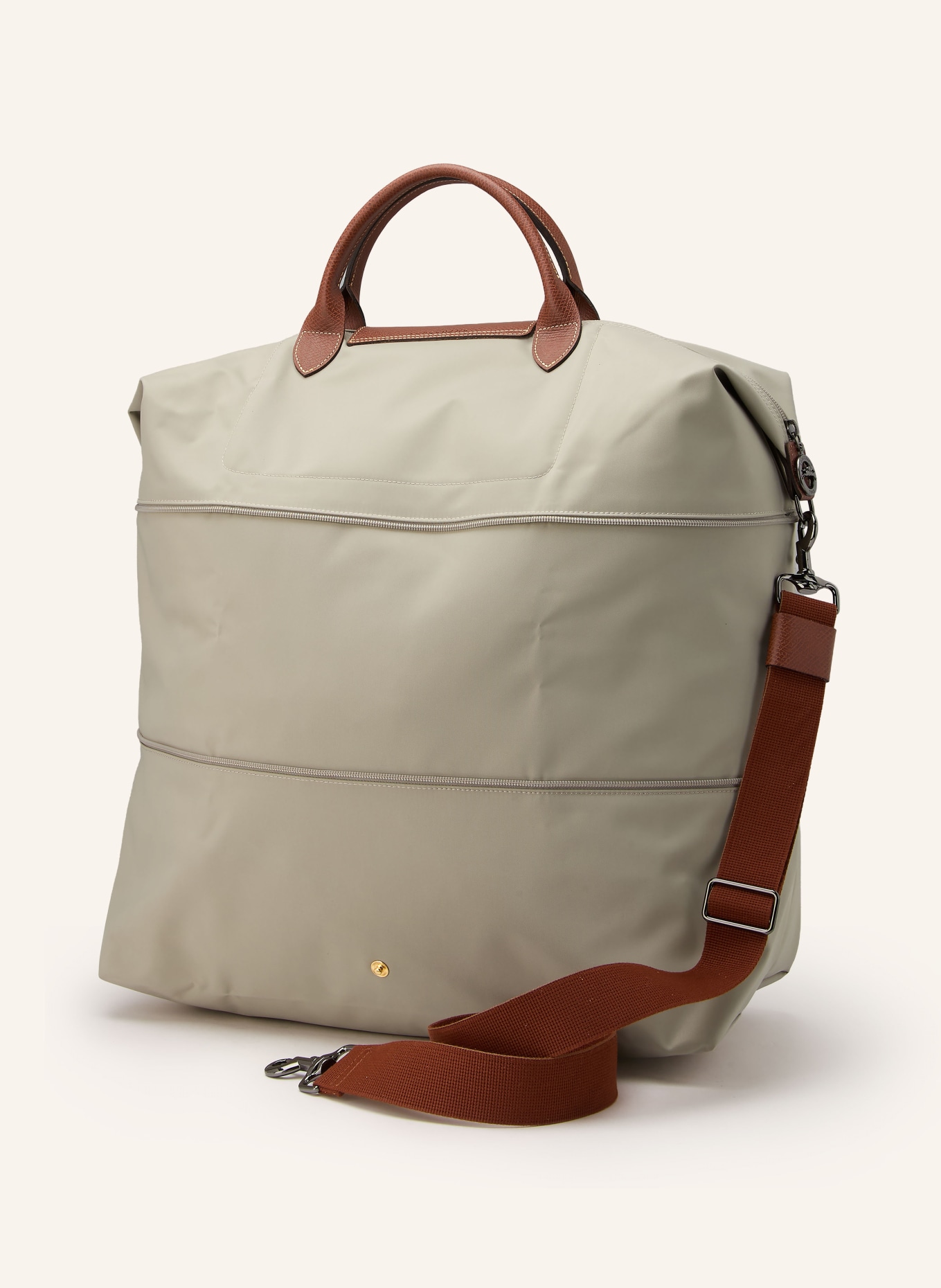 LONGCHAMP Weekender LE PLIAGE: GRAU / PLATIN / BRAUN