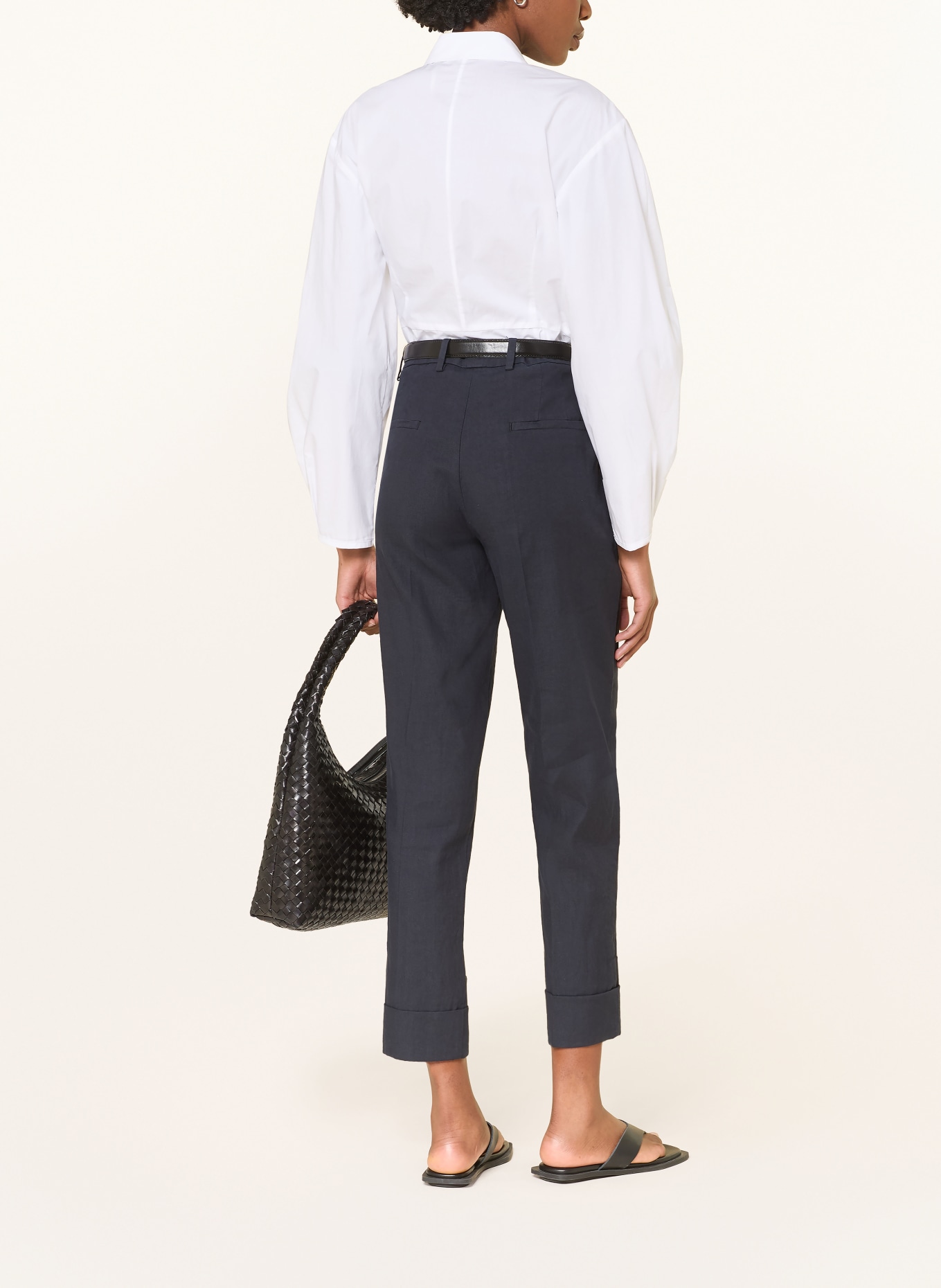 CAMBIO 7/8-Hose KRYSTAL mit Leinen: DUNKELBLAU