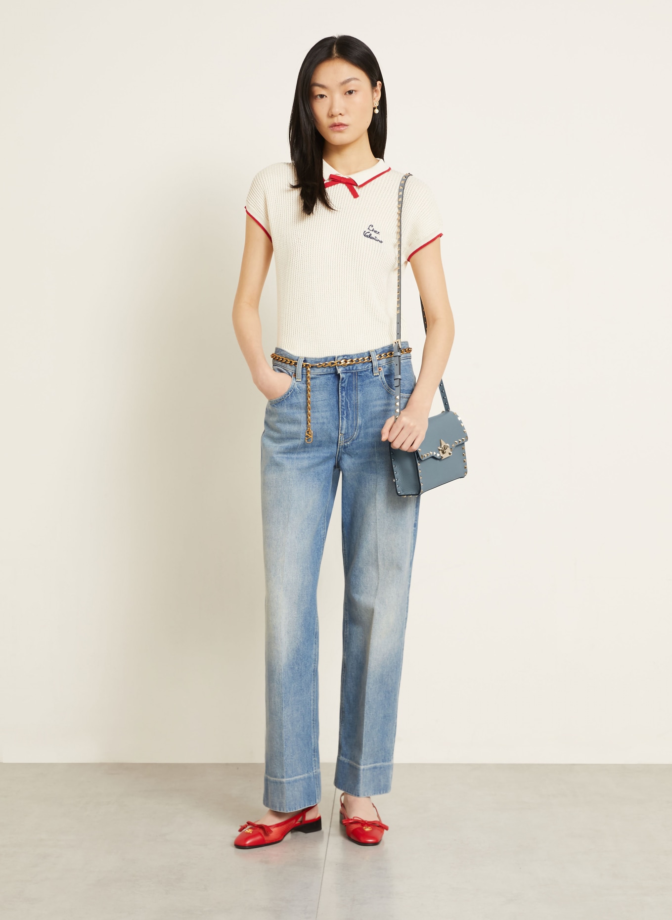 VALENTINO GARAVANI Umhängetasche ROCKSTUD SMALL: HELLBLAU