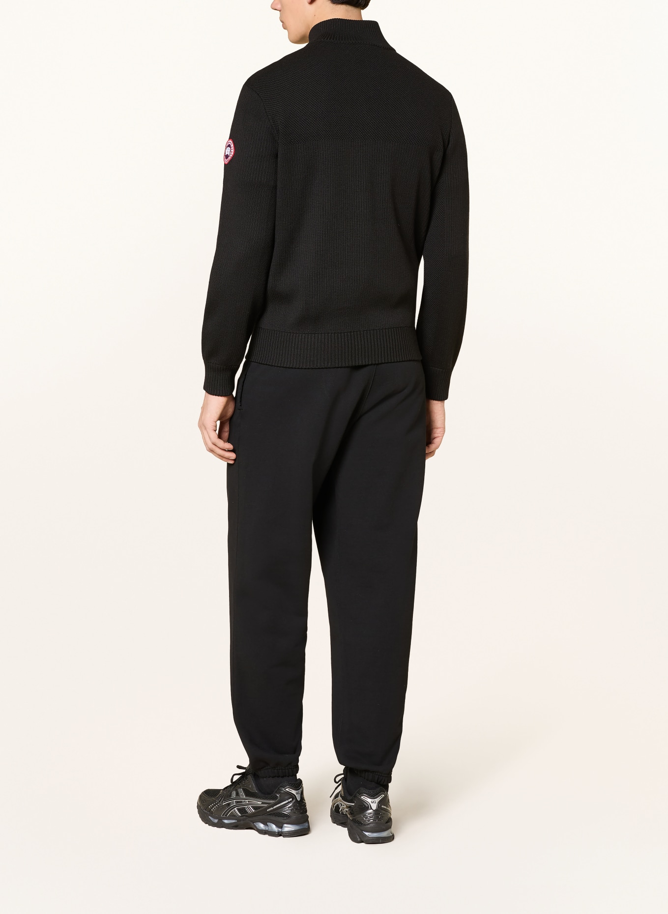 CANADA GOOSE Gebreid vest HYBRDIGE in een mix van materialen: ZWART