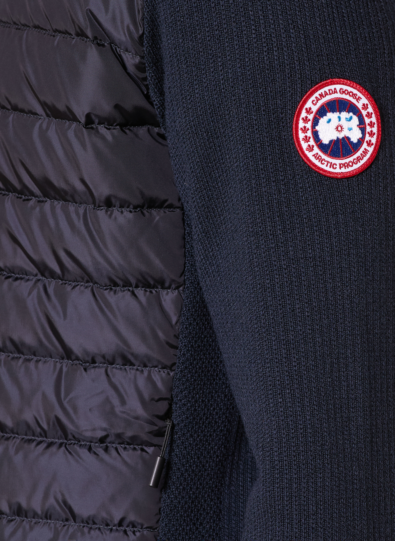 CANADA GOOSE Kardigan HYBRDIGE z mieszanki materiałów: GRANATOWY