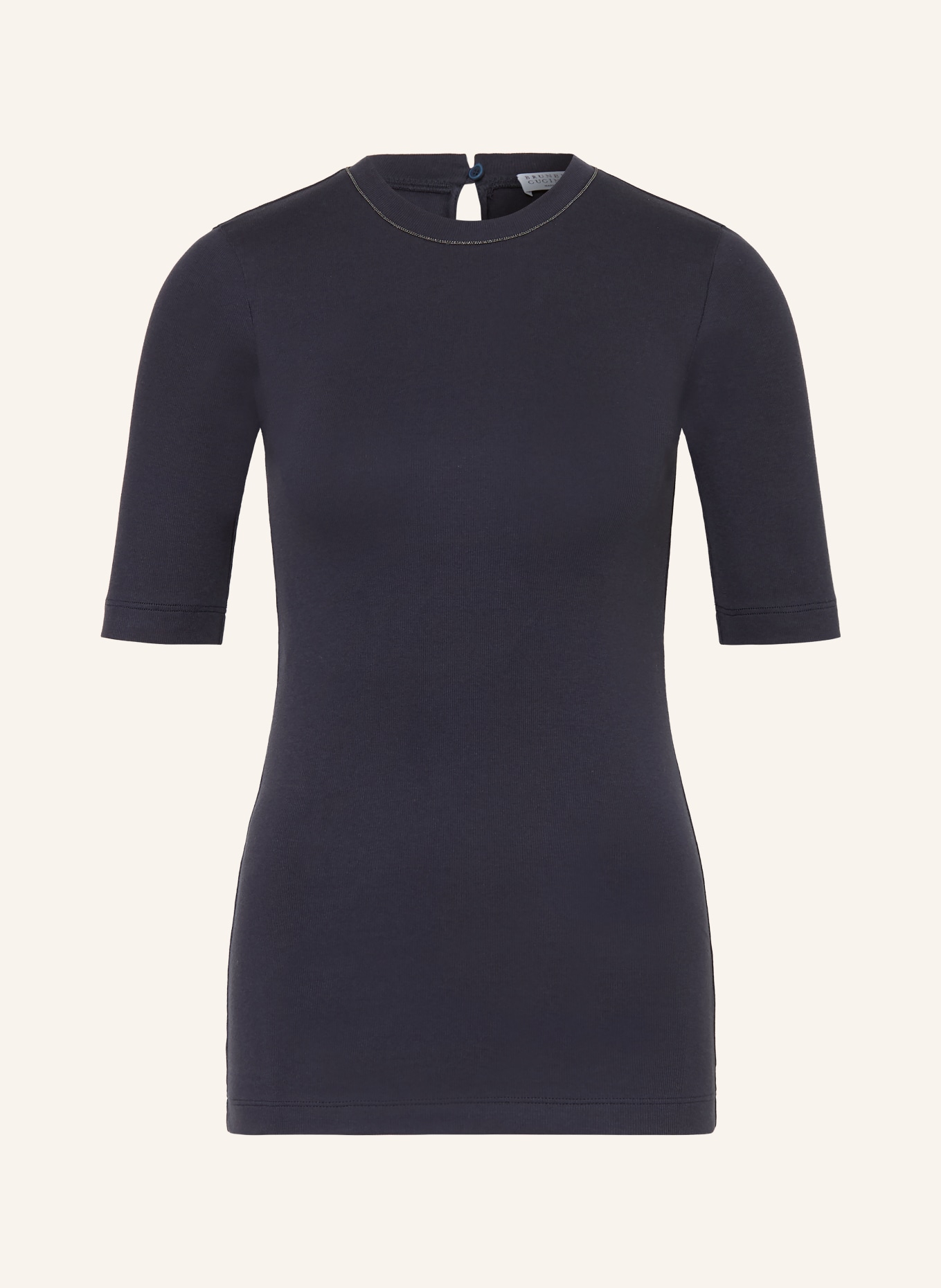 BRUNELLO CUCINELLI Dzianinowa bluzka z koralikami: GRANATOWY