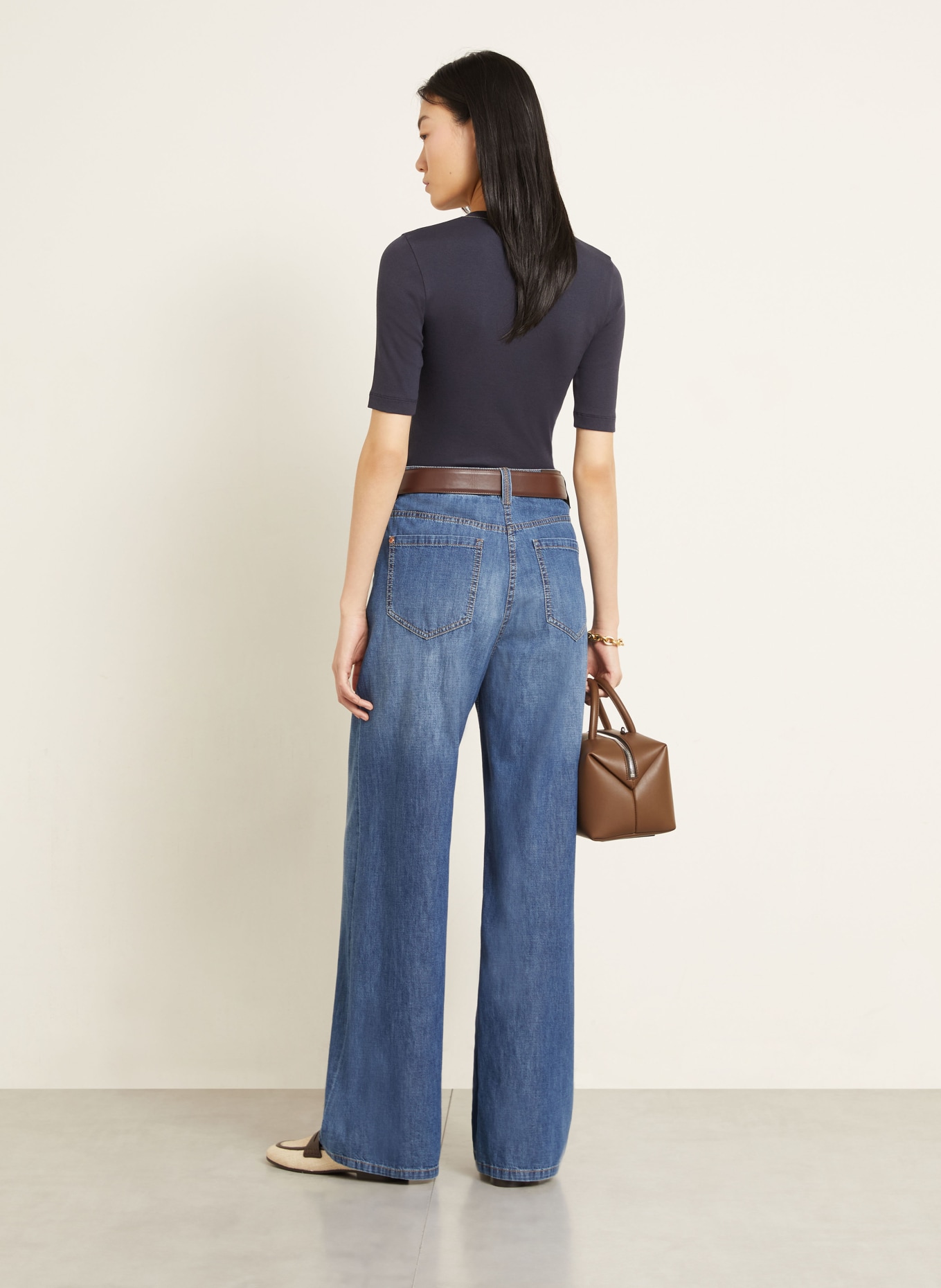 BRUNELLO CUCINELLI Dzianinowa bluzka z koralikami: GRANATOWY