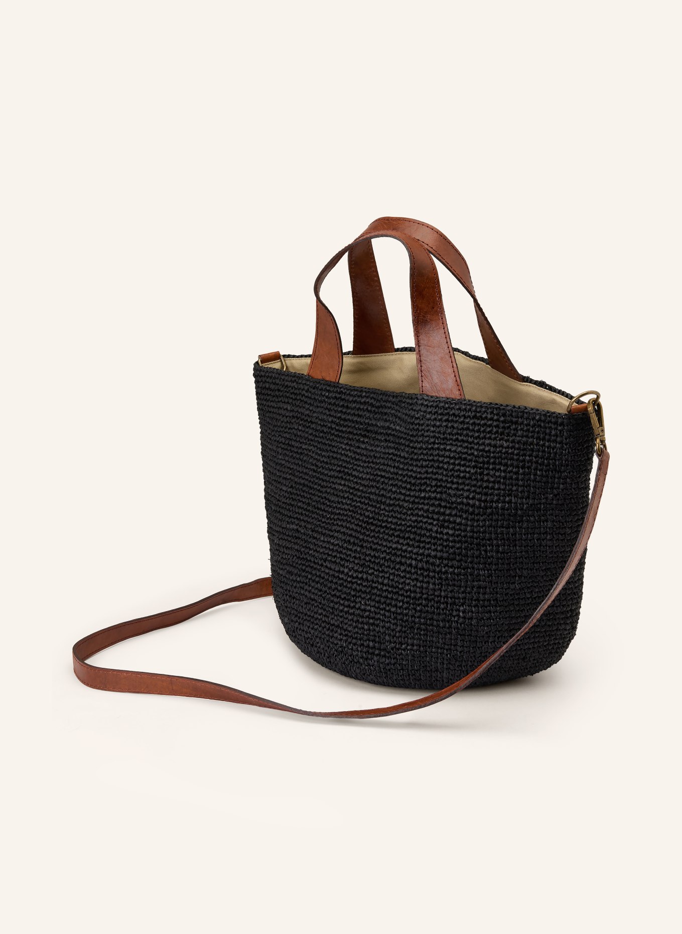 IBELIV Sac à main MIROZY: NOIR / OR / MARRON