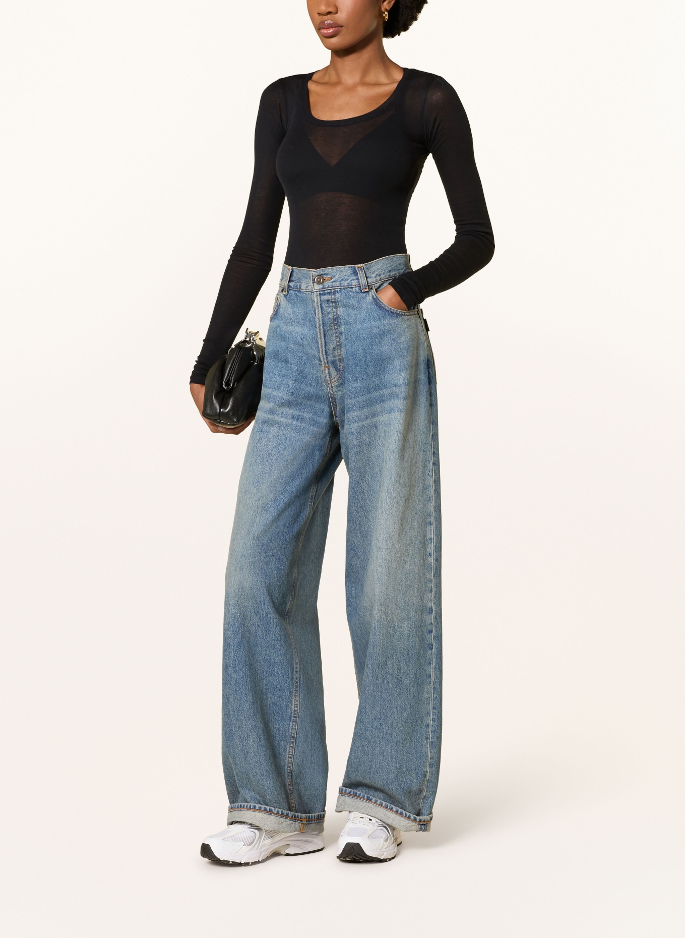 American Vintage Koszulka z długim rękawem MASSACHUSETTS: CZARNY