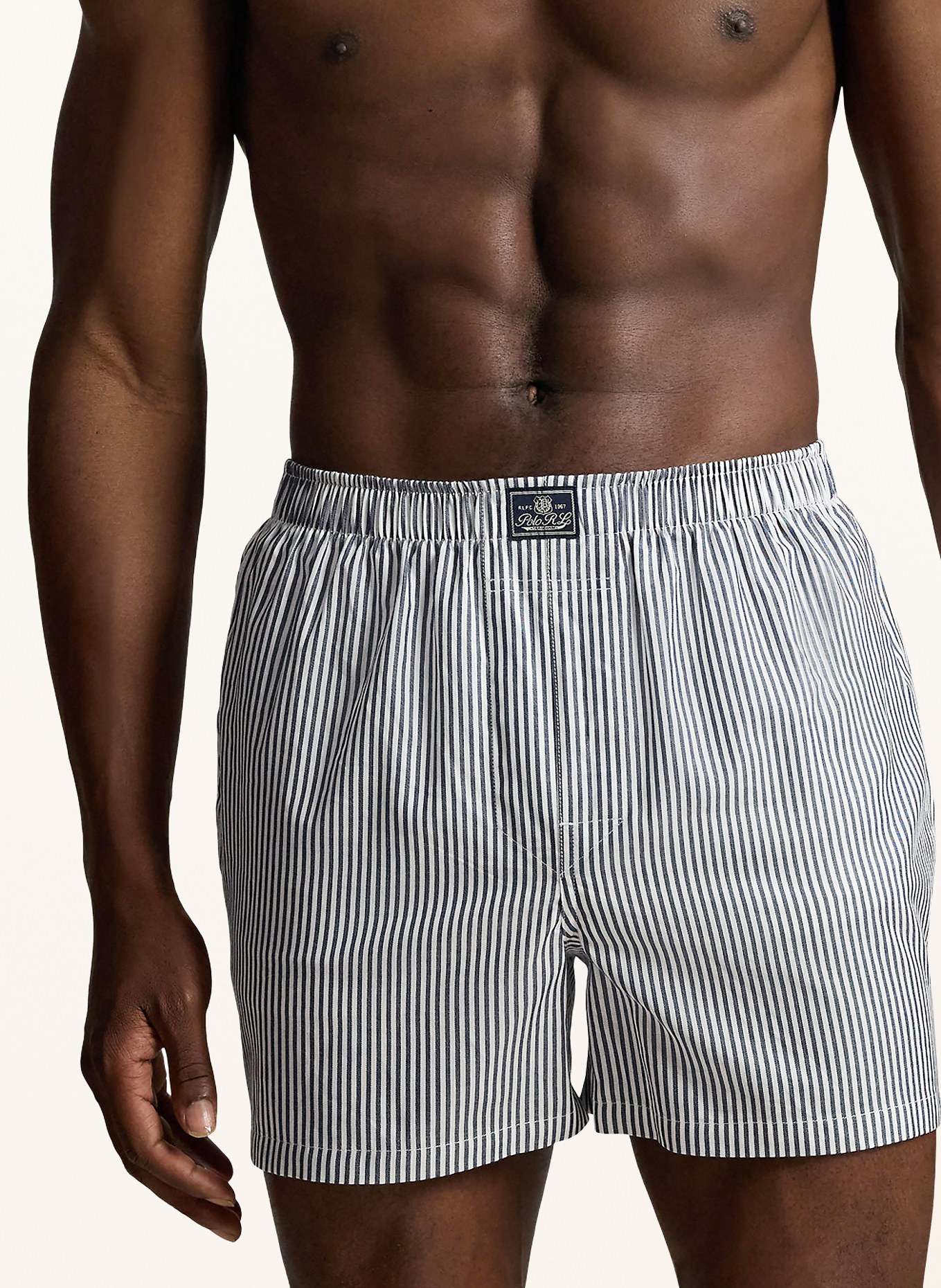 POLO RALPH LAUREN 3-pack woven boxer shorts: DARK BLUE / WHITE