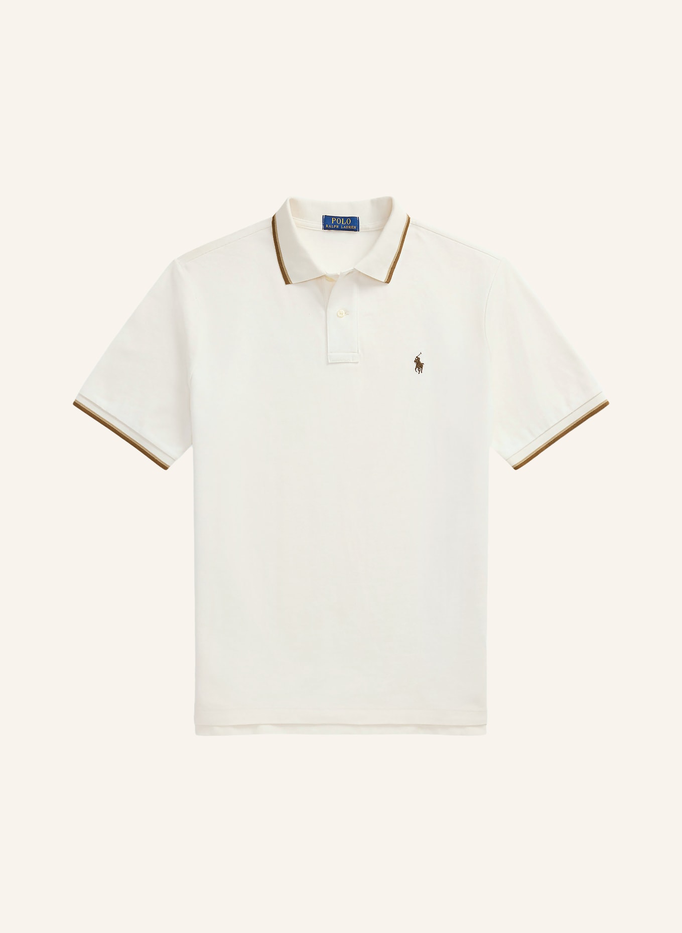 POLO RALPH LAUREN Piqué-Poloshirt Custom Slim Fit: CREME