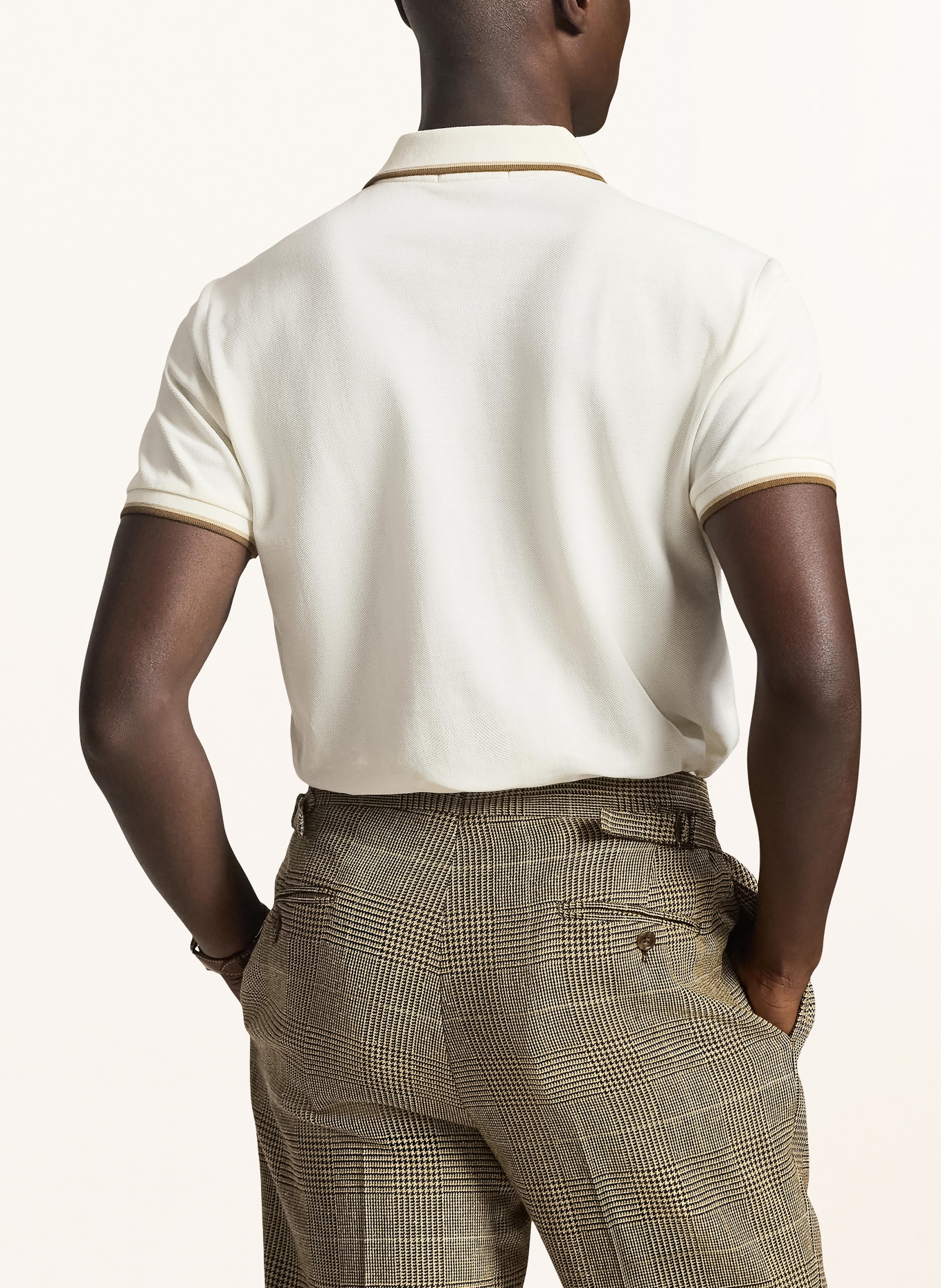 POLO RALPH LAUREN Piqué-Poloshirt Custom Slim Fit: CREME