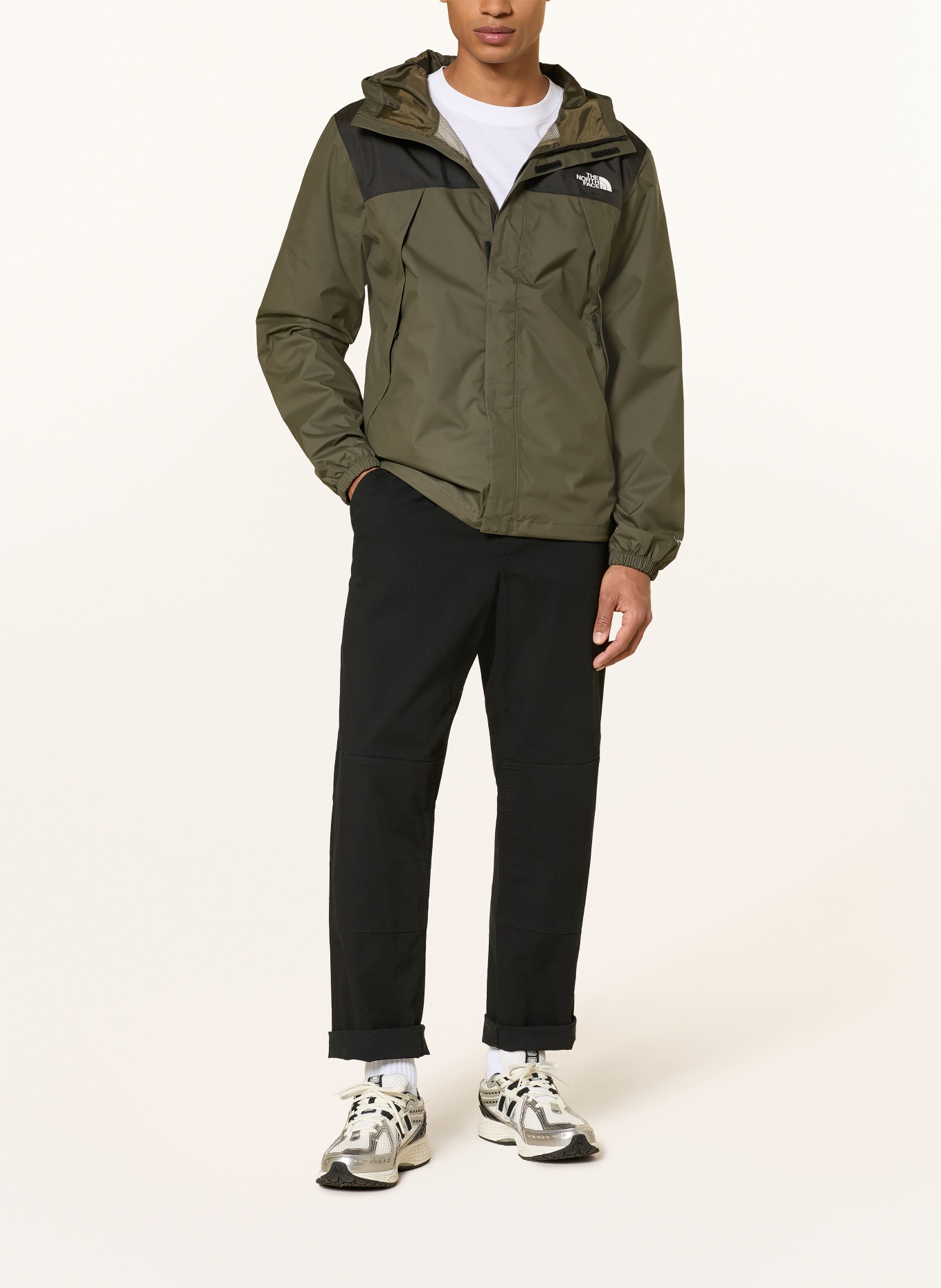 THE NORTH FACE Outdoor-Jacke ANTORA: OLIV / SCHWARZ