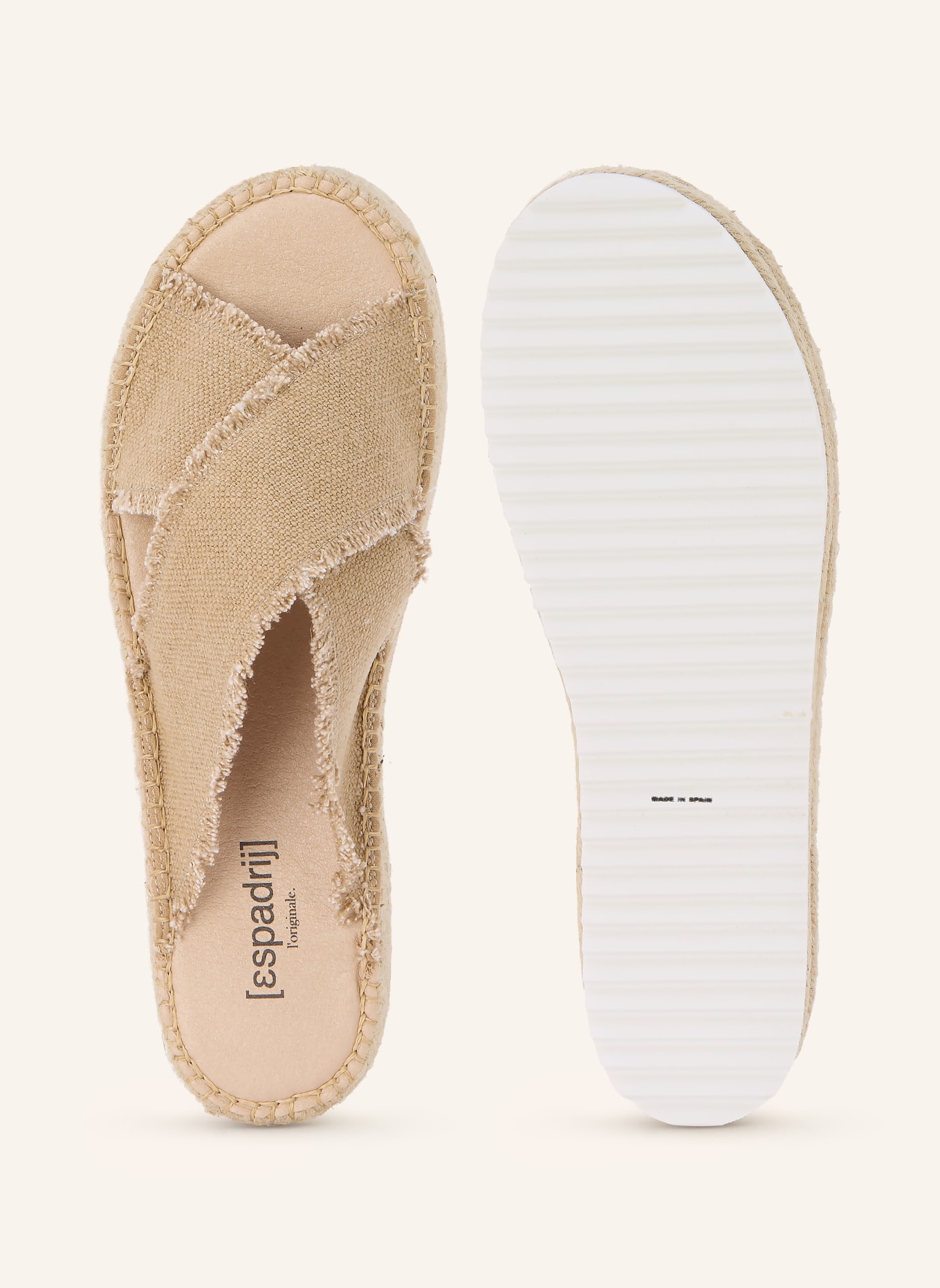 espadrij l'originale Platform slides CROISETTE: BEIGE