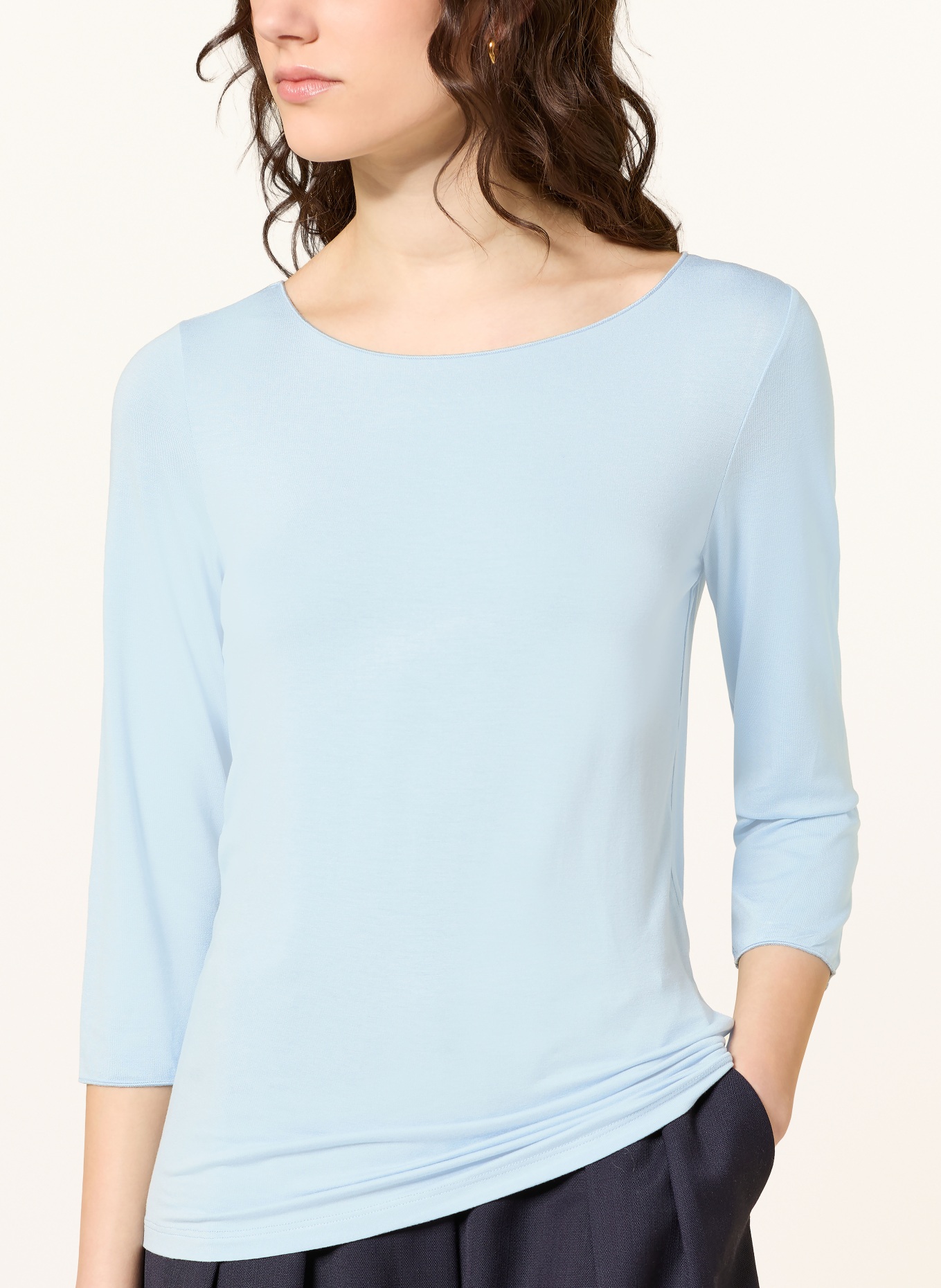 MAJESTIC FILATURES Shirt mit 3/4-Arm: HELLBLAU