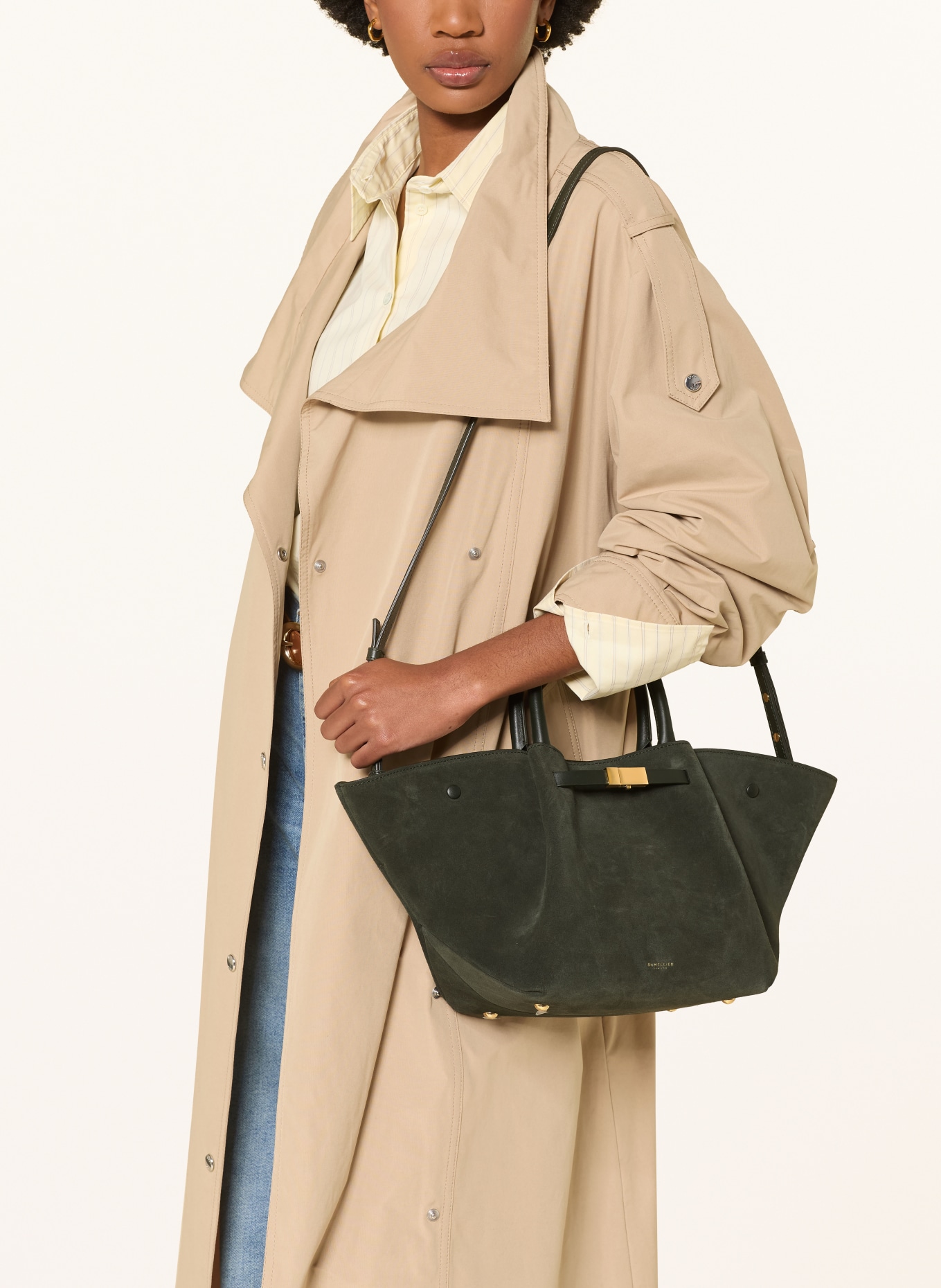 DEMELLIER Handtas THE MIDI NEW YORK: DONKERBLAUW