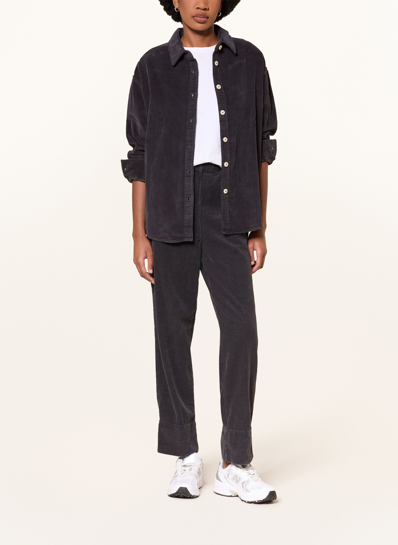 American Vintage Cord-Overshirt PADOW: DUNKELGRAU