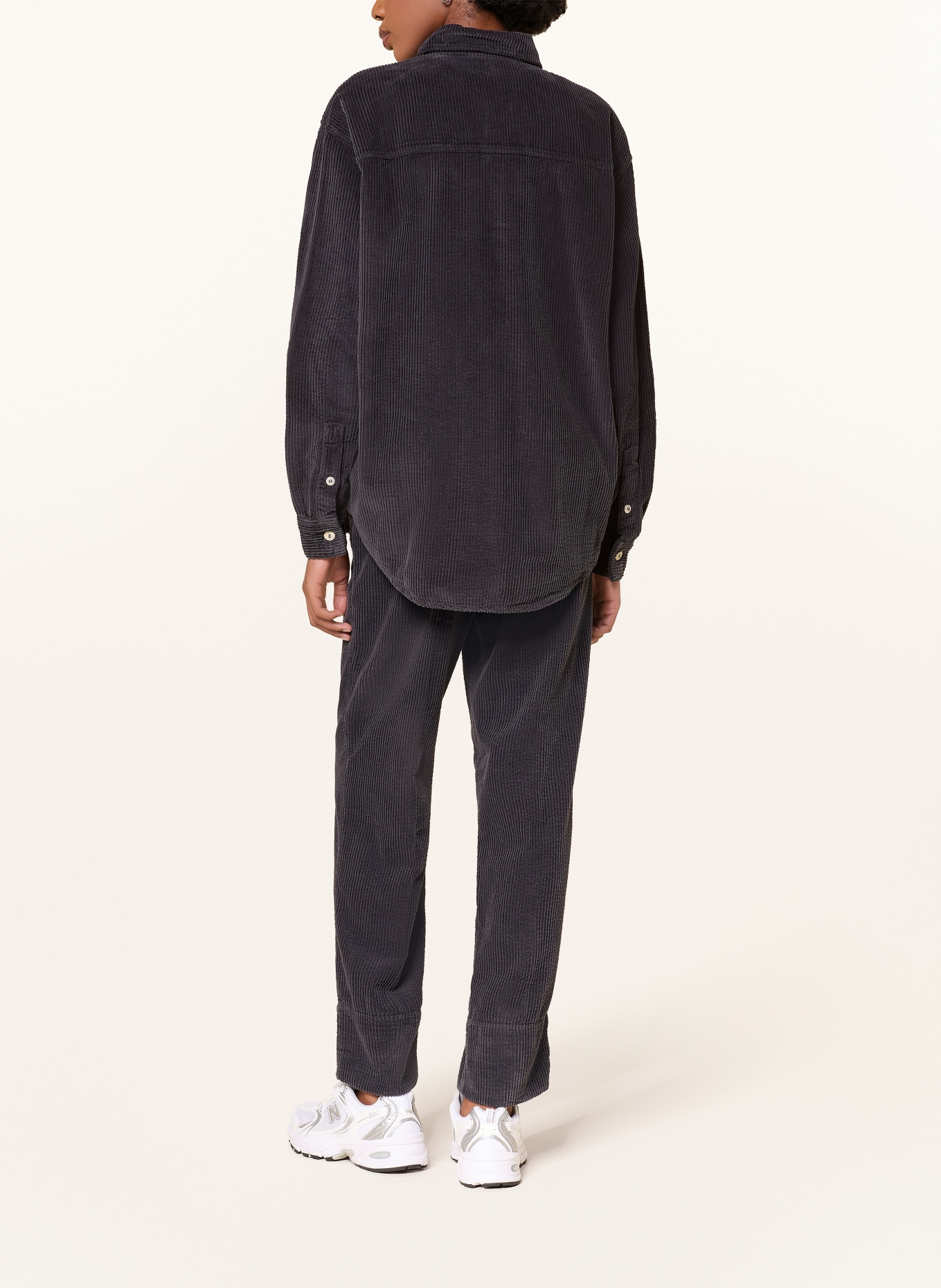 American Vintage Cord-Overshirt PADOW: DUNKELGRAU