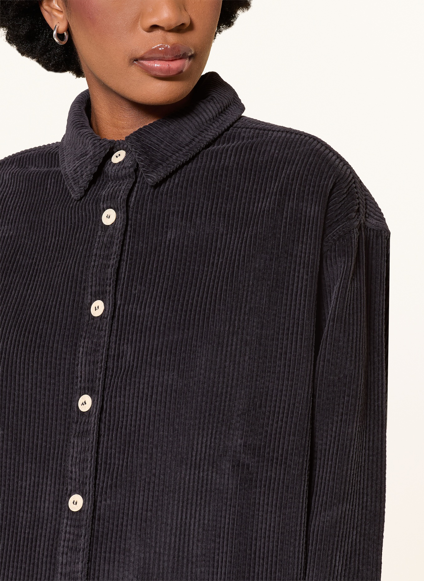 American Vintage Cord-Overshirt PADOW: DUNKELGRAU