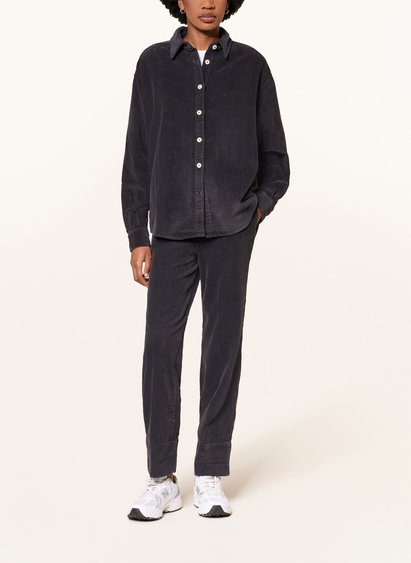 American Vintage Cord-Overshirt PADOW: DUNKELGRAU