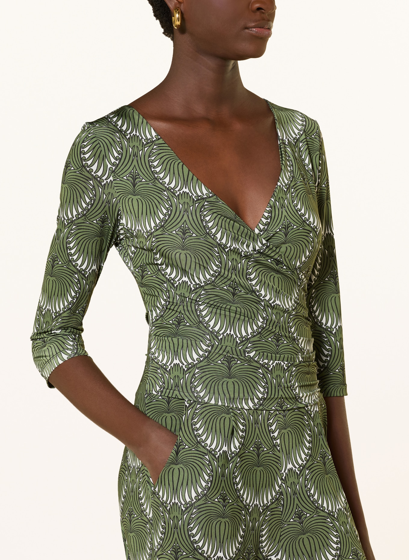 marivie Kombinezon z dżerseju JUMP IN! z rękawami 3/4: OLIWKOWY / BIAŁY