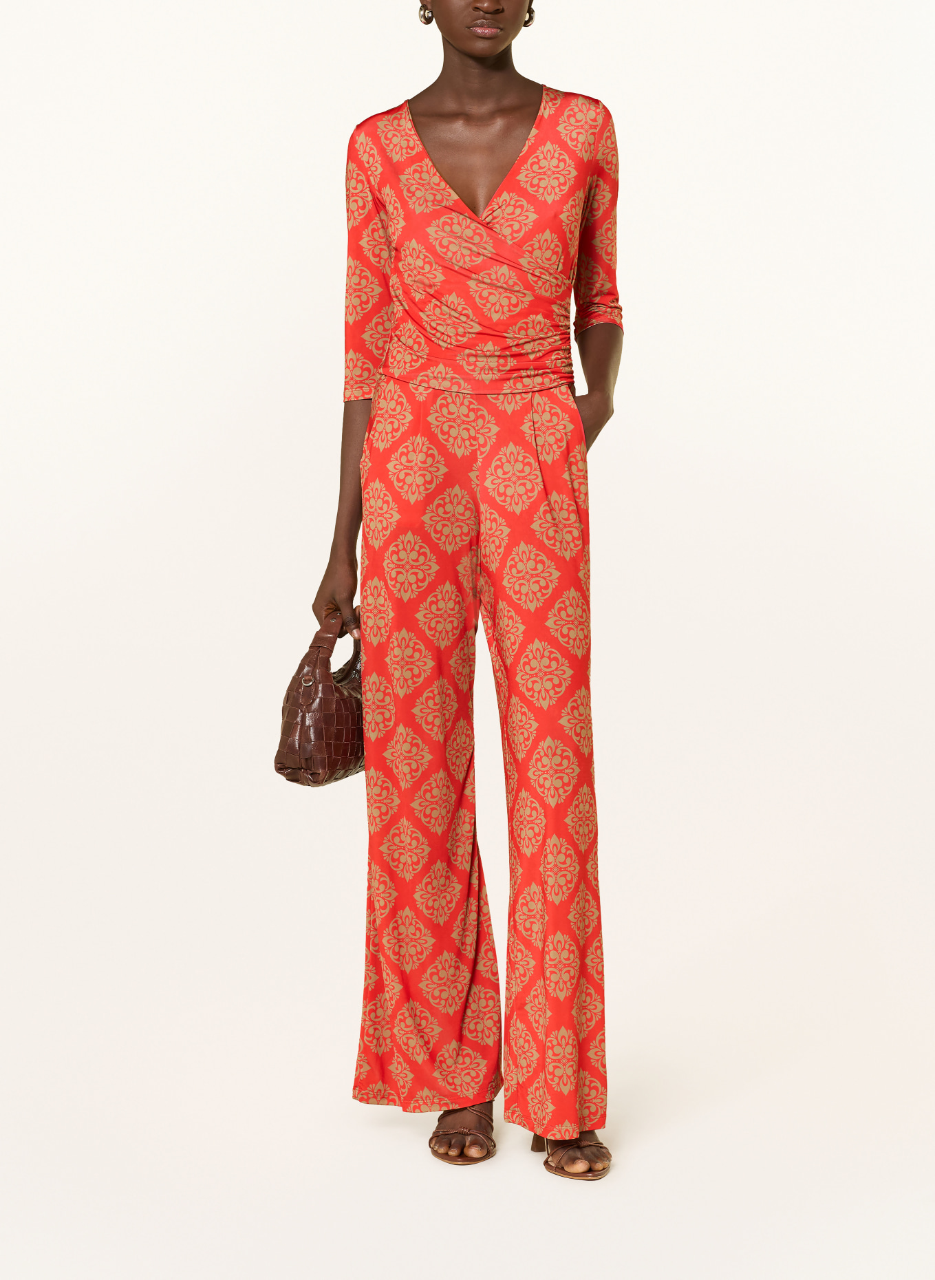 marivie Kombinezon z dżerseju JUMP IN! z rękawami 3/4: CZERWONY / BEŻOWY