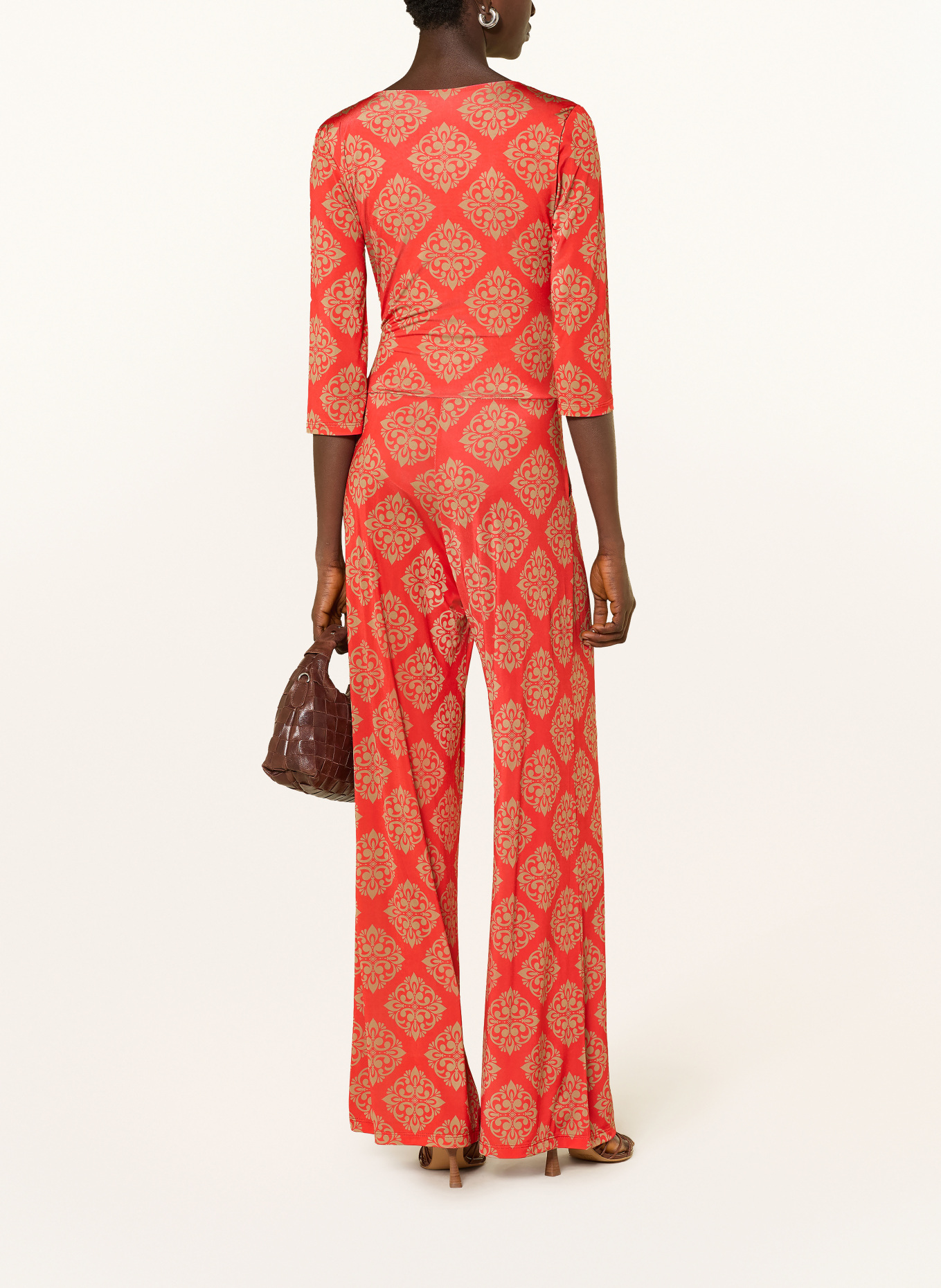 marivie Kombinezon z dżerseju JUMP IN! z rękawami 3/4: CZERWONY / BEŻOWY