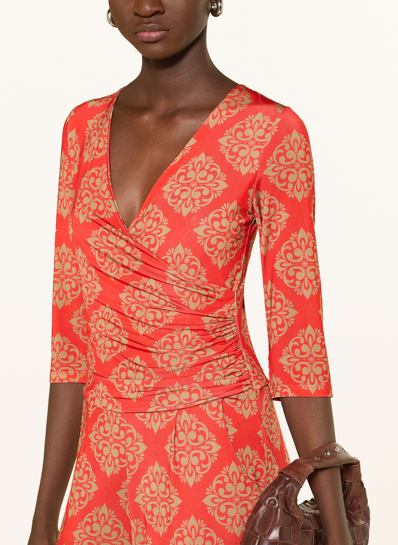 marivie Kombinezon z dżerseju JUMP IN! z rękawami 3/4: CZERWONY / BEŻOWY