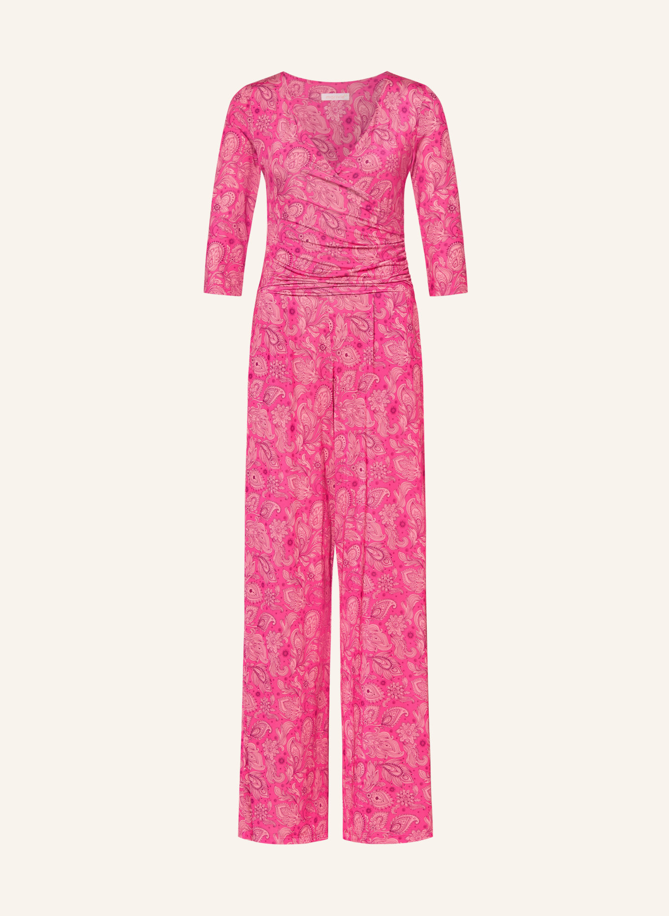 marivie Jersey jumpsuit JUMP IN! with 3/4 sleeves: PINK / LIGHT PINK