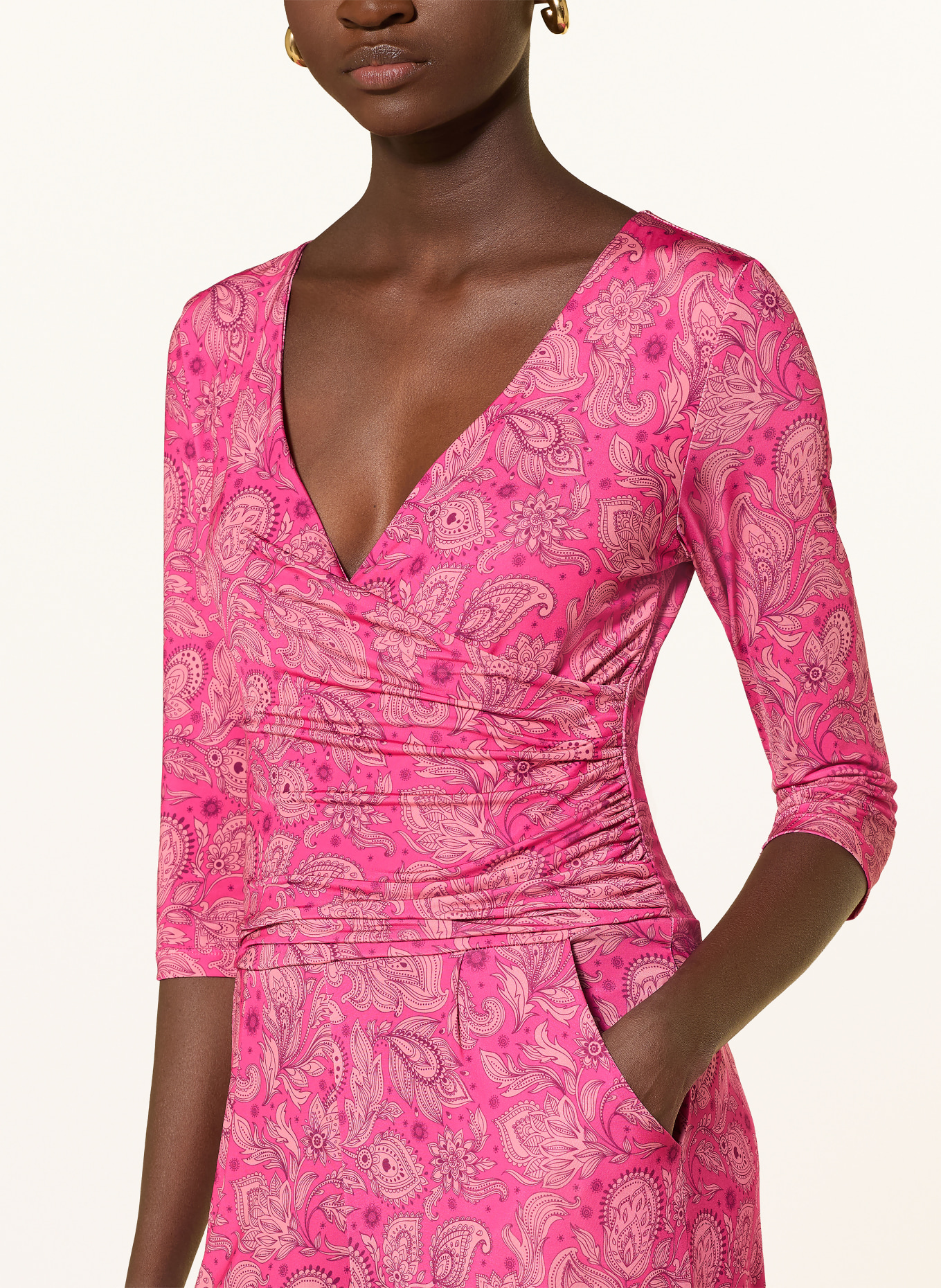 marivie Jersey jumpsuit JUMP IN! with 3/4 sleeves: PINK / LIGHT PINK