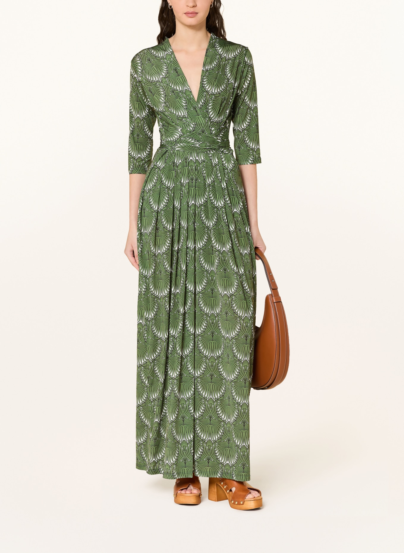 marivie Robe en jersey OH, BEAUTY ! à manches 3/4: KAKI / BLANC