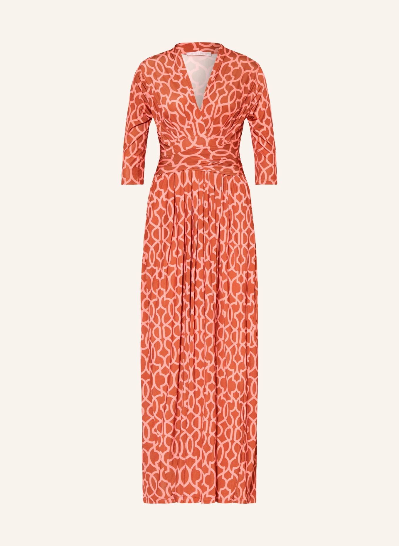 marivie Jersey dress OH, BEAUTY! with 3/4 sleeves: RED / SALMON